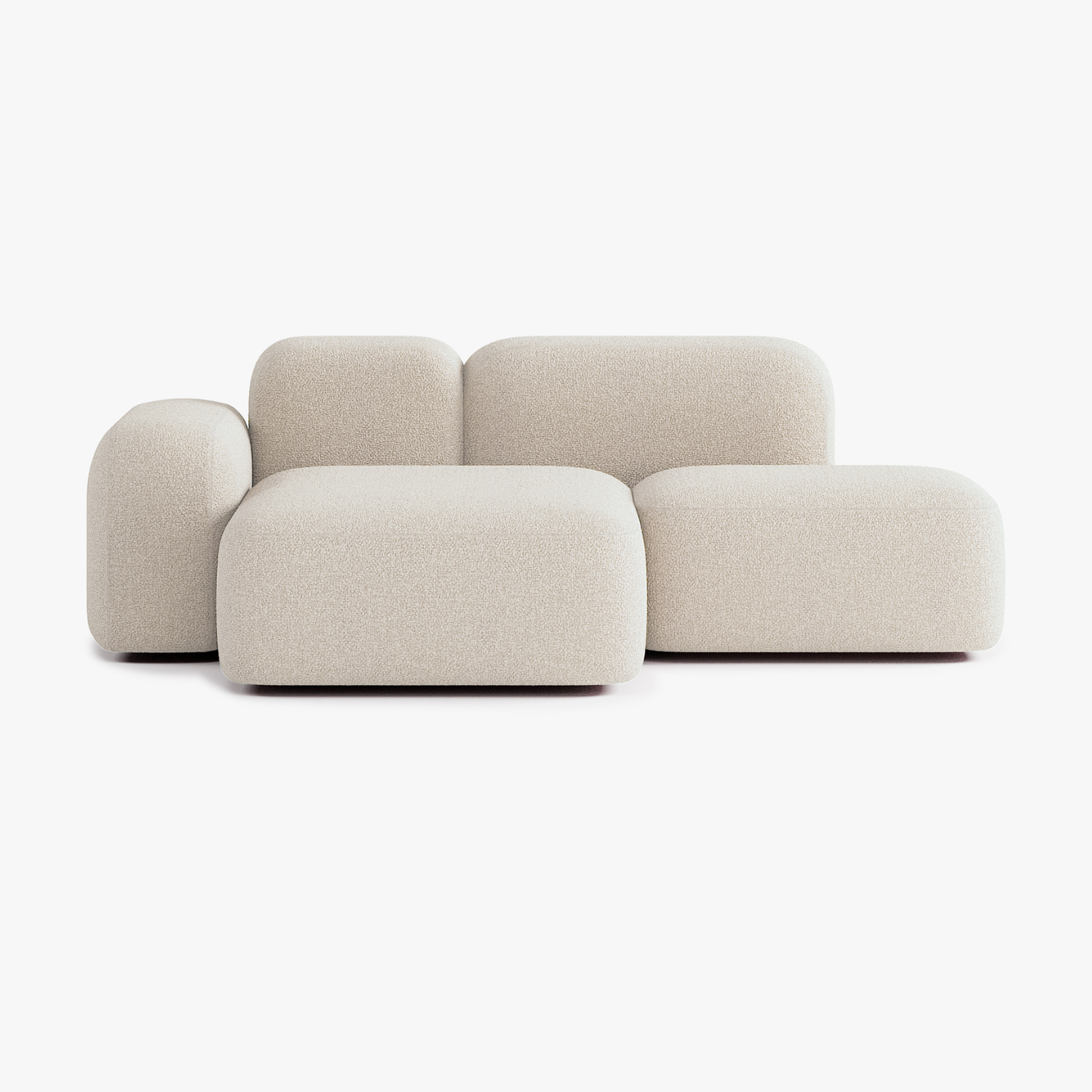 Divano Max, Composizione A18, 2 Posti, Penisola a Sinistra, Rivestimento E2