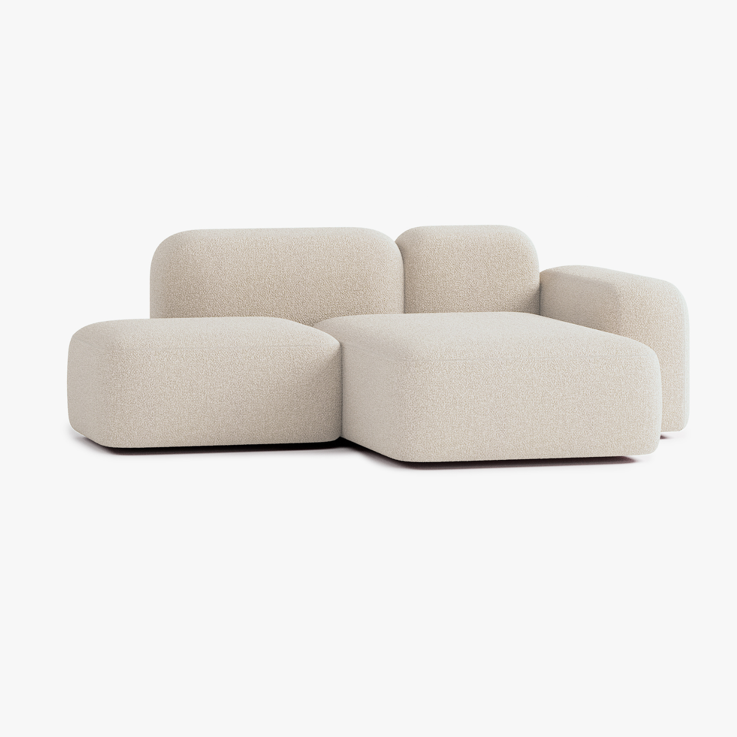 Divano Max, Composizione A18, 2 Posti, Penisola a Destra, Rivestimento E2