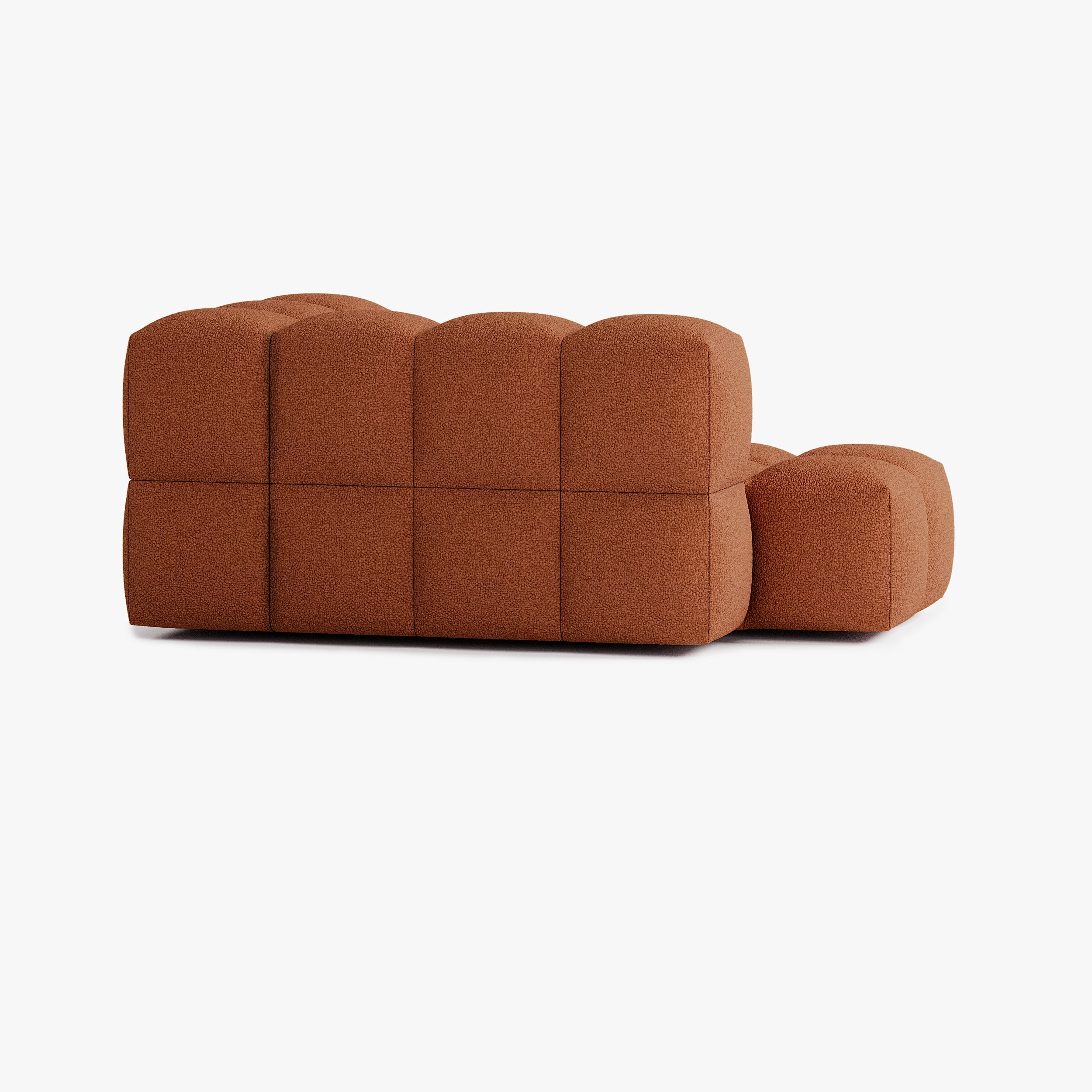 Leo Sofa, Composition L4, 3 Seats, Right Armrest, Upholstery E10