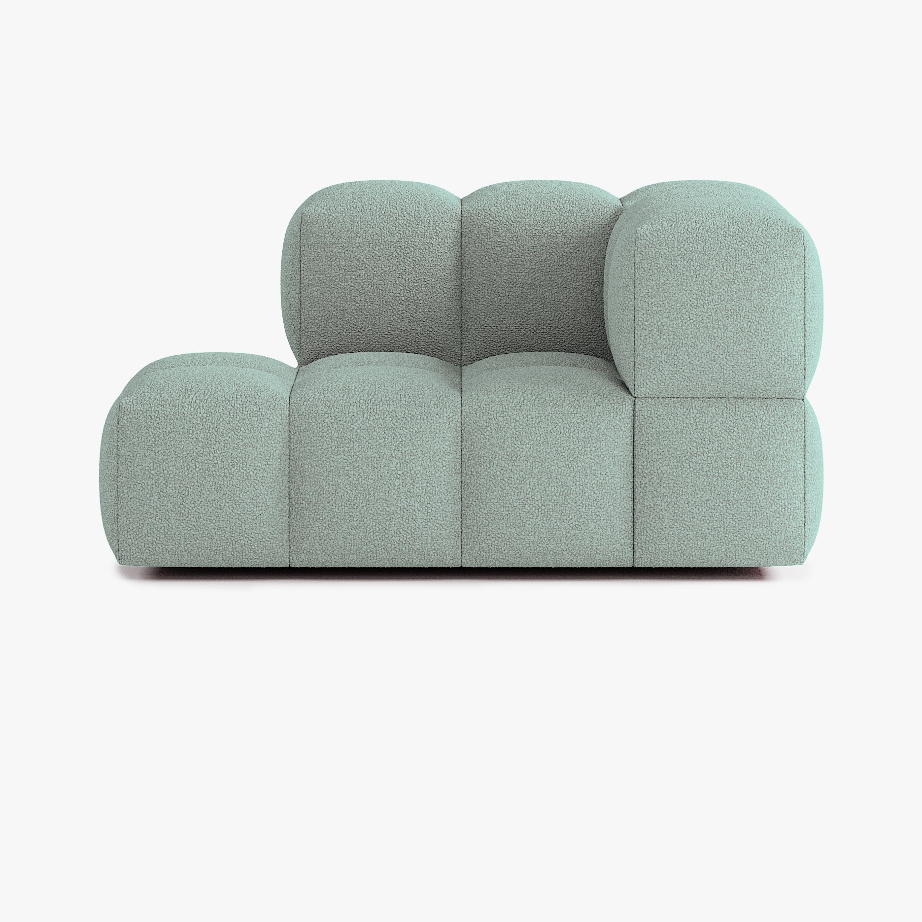 Sofa Leo, Zusammenstellung L4, 2 Sitzplätze, Armlehne rechts, Bezug E13
