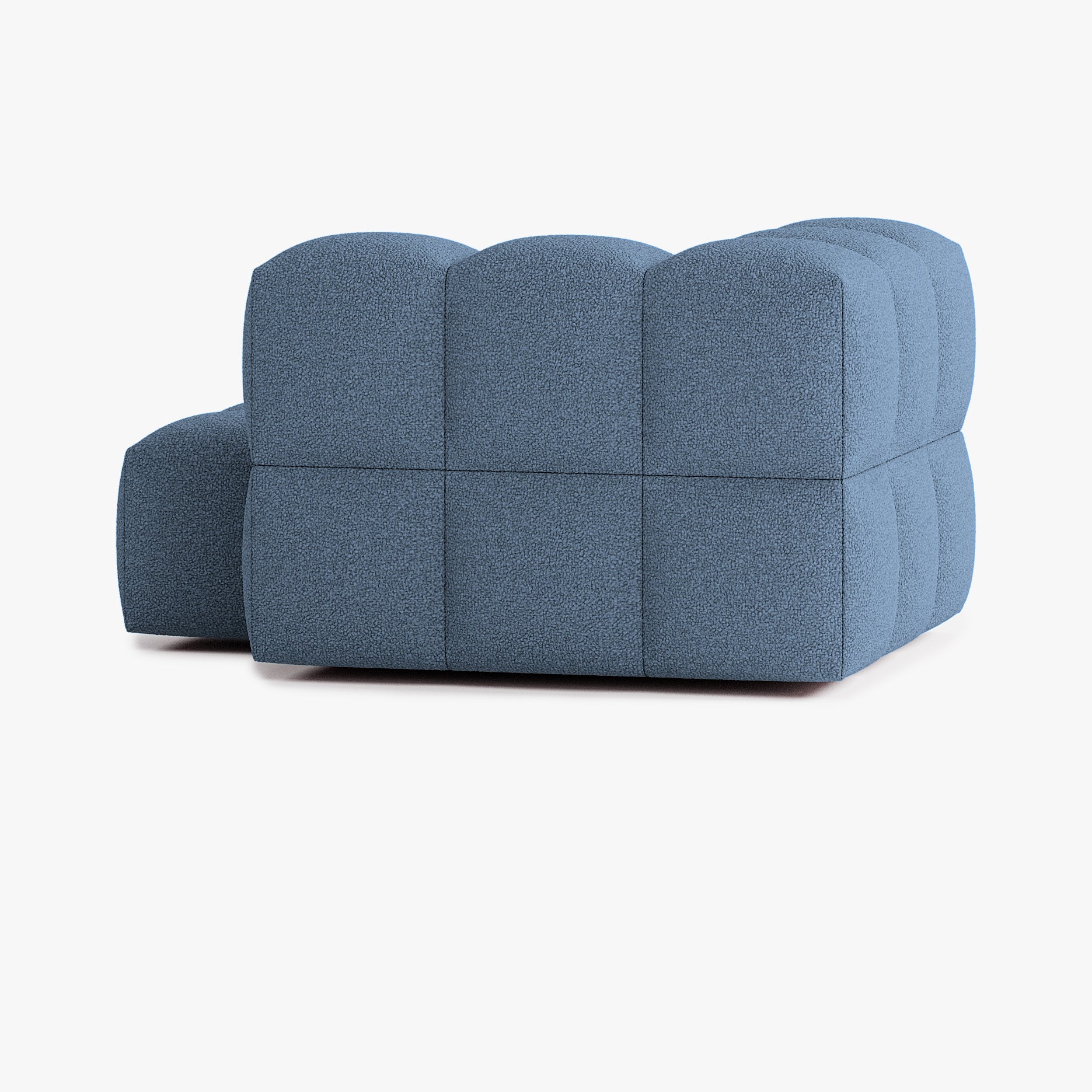 Sofa Leo, Zusammenstellung L4, 2 Sitzplätze, Armlehne links, Bezug E15