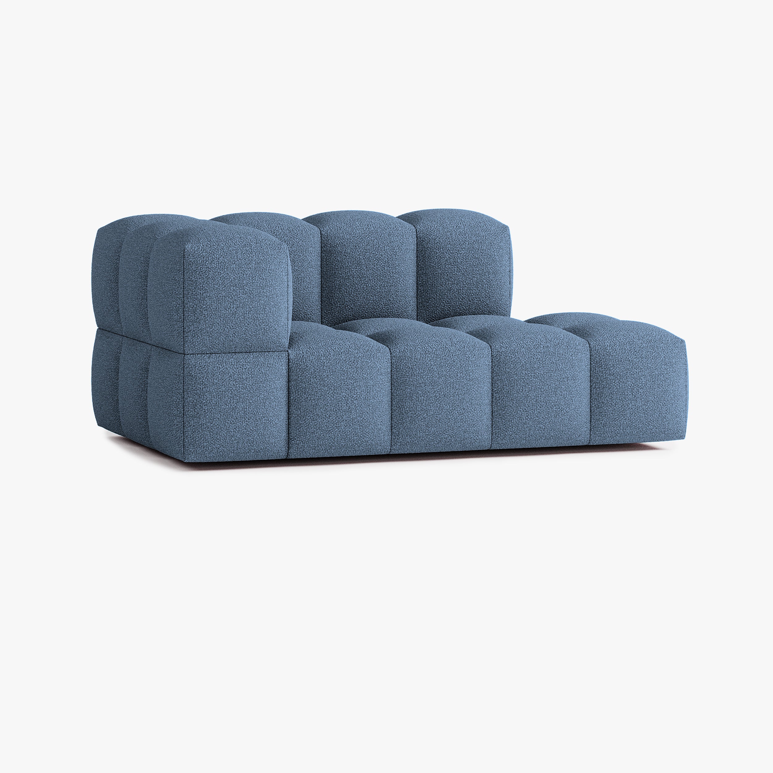 Divano Leo, Composizione L4, 3 Posti, Bracciolo a Sinistra, Rivestimento E15