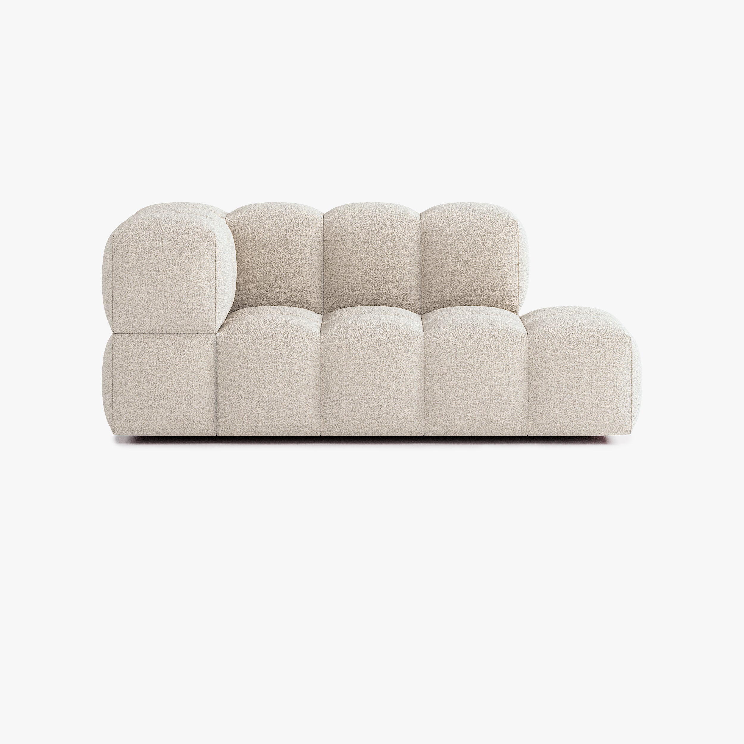 Sofa Leo, Zusammenstellung L4, 3 Sitzplätze, Armlehne links, Bezug E2