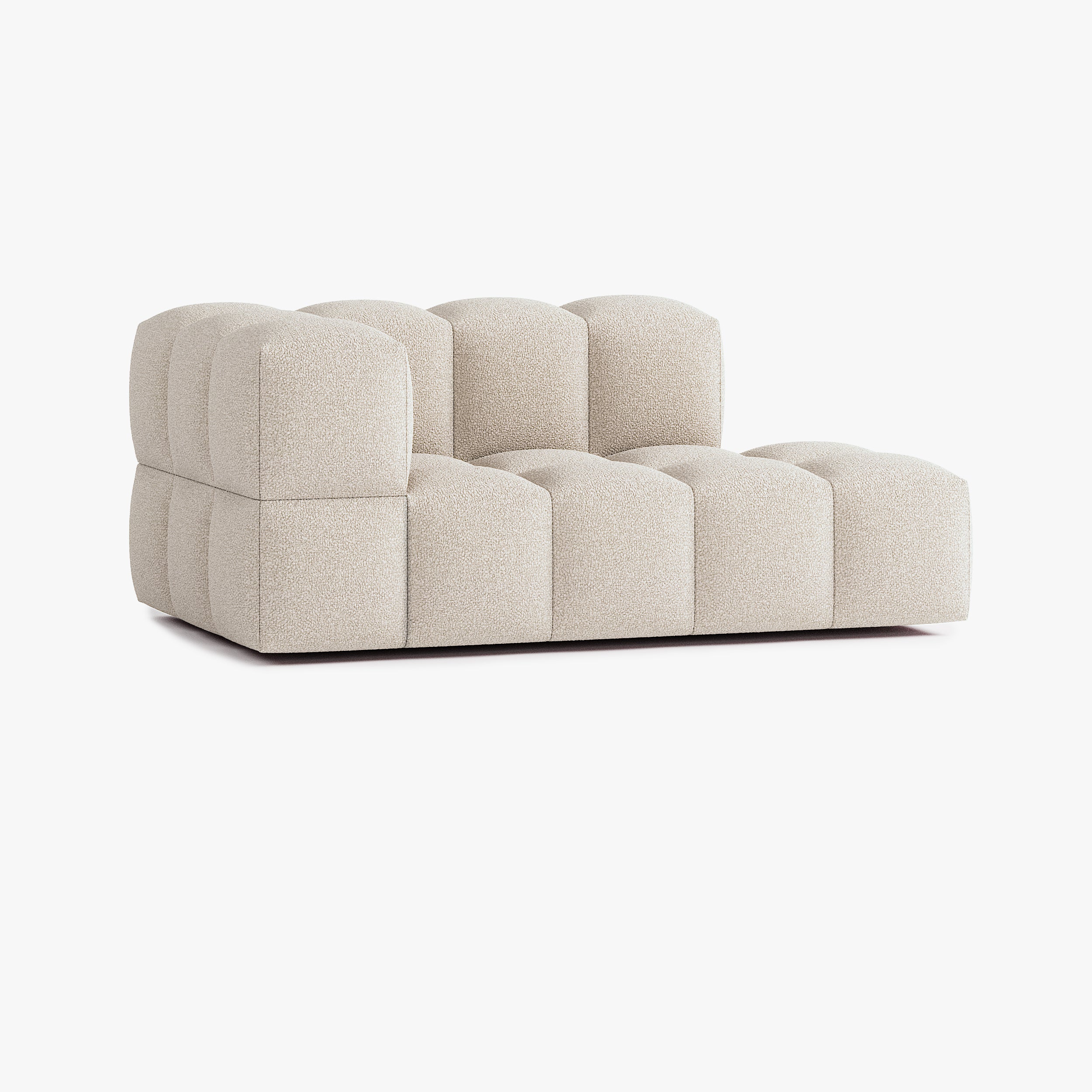Sofa Leo, Zusammenstellung L4, 3 Sitzplätze, Armlehne links, Bezug E2