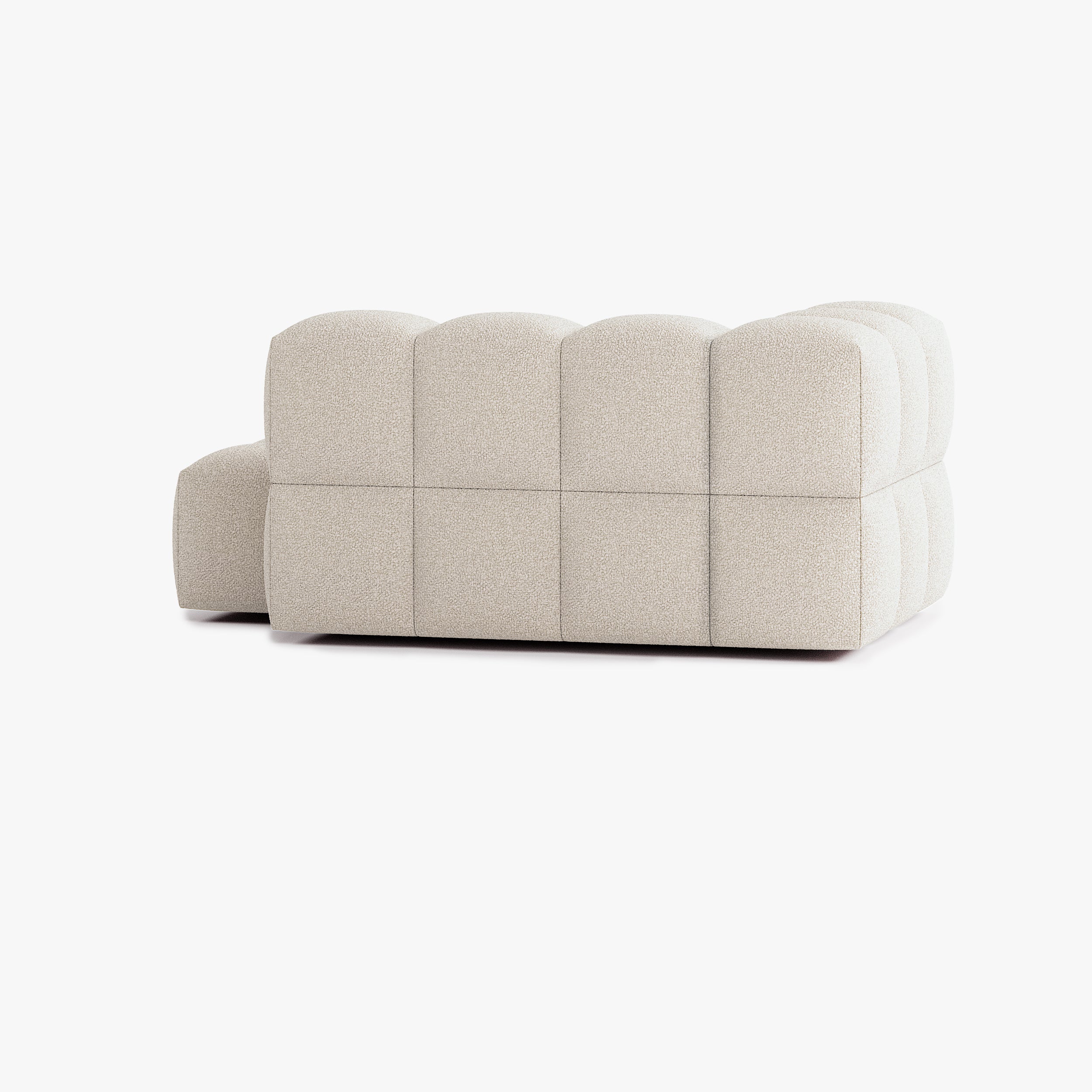 Sofa Leo, Zusammenstellung L4, 3 Sitzplätze, Armlehne links, Bezug E2