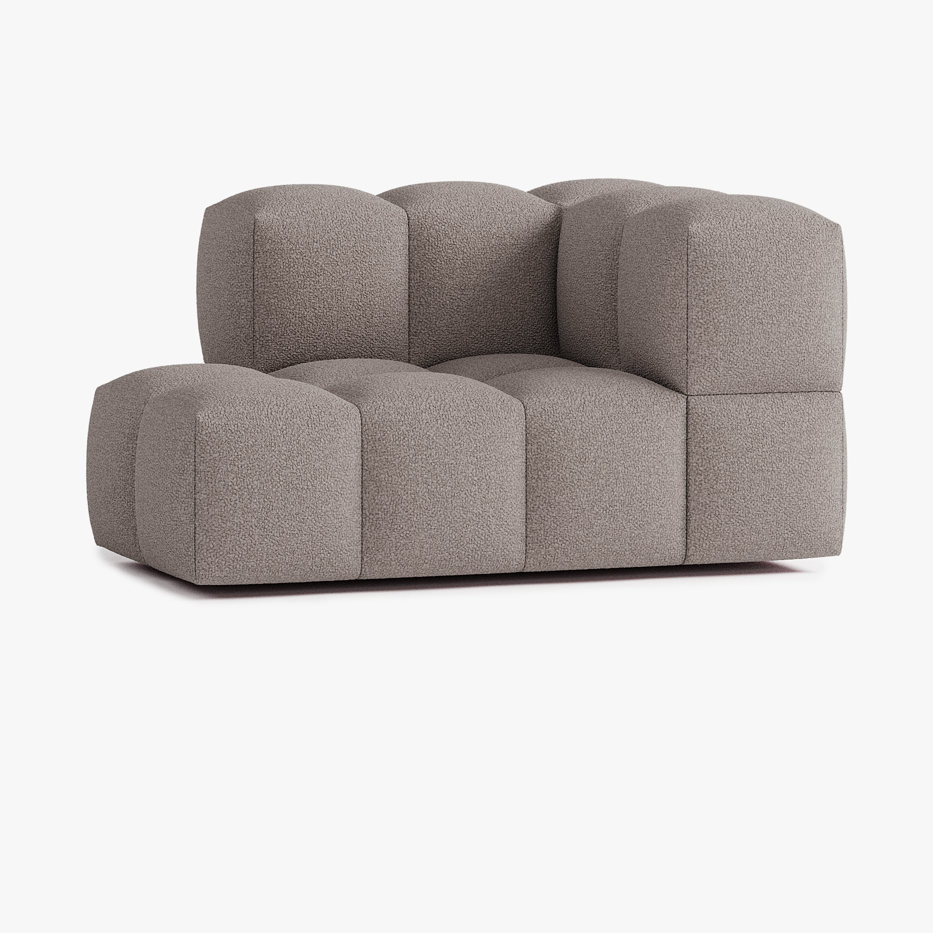 Sofa Leo, Zusammenstellung L4, 2 Sitzplätze, Armlehne rechts, Bezug E4