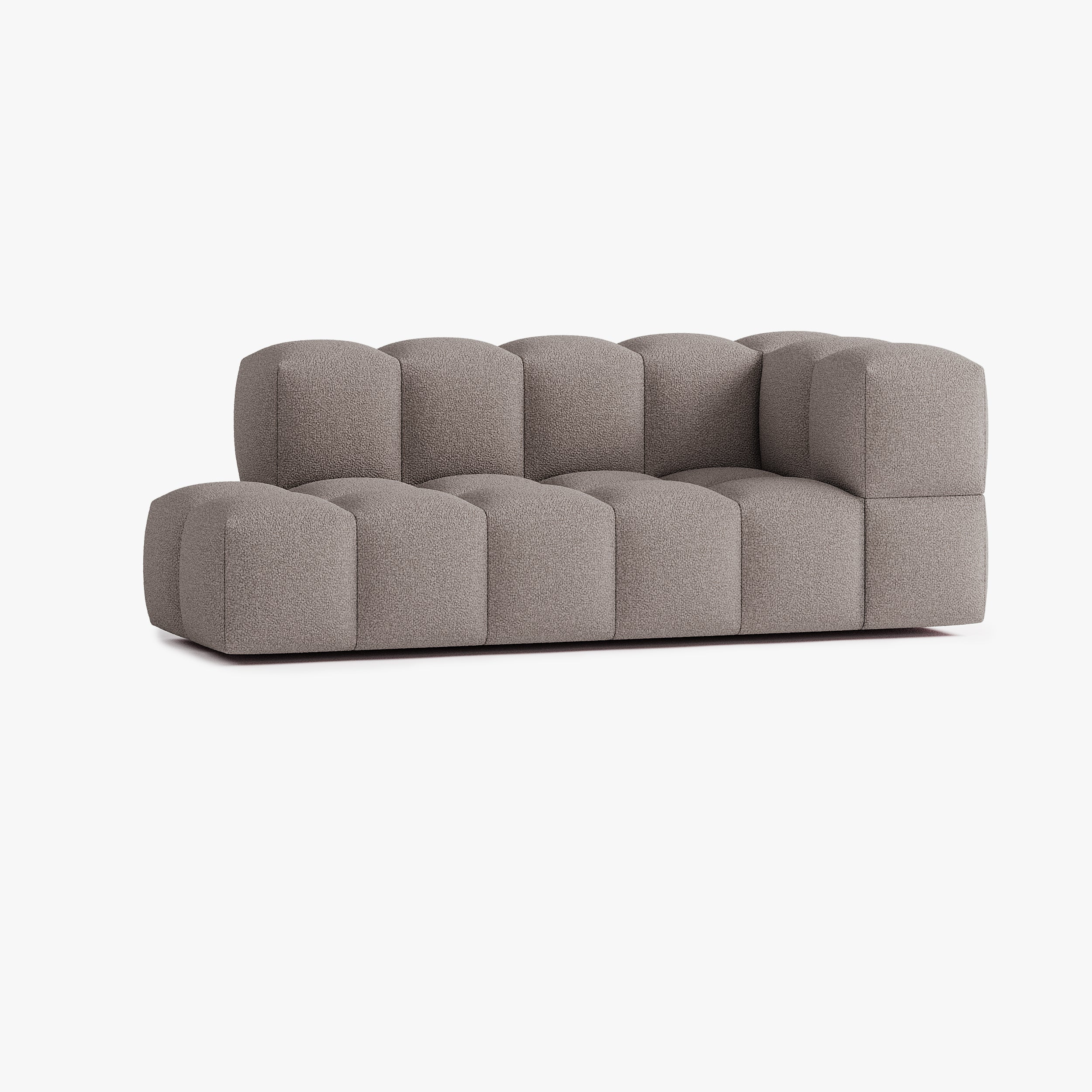 Sofa Leo, Zusammenstellung L4, 4 Plätze, Armlehne rechts, Bezug E4