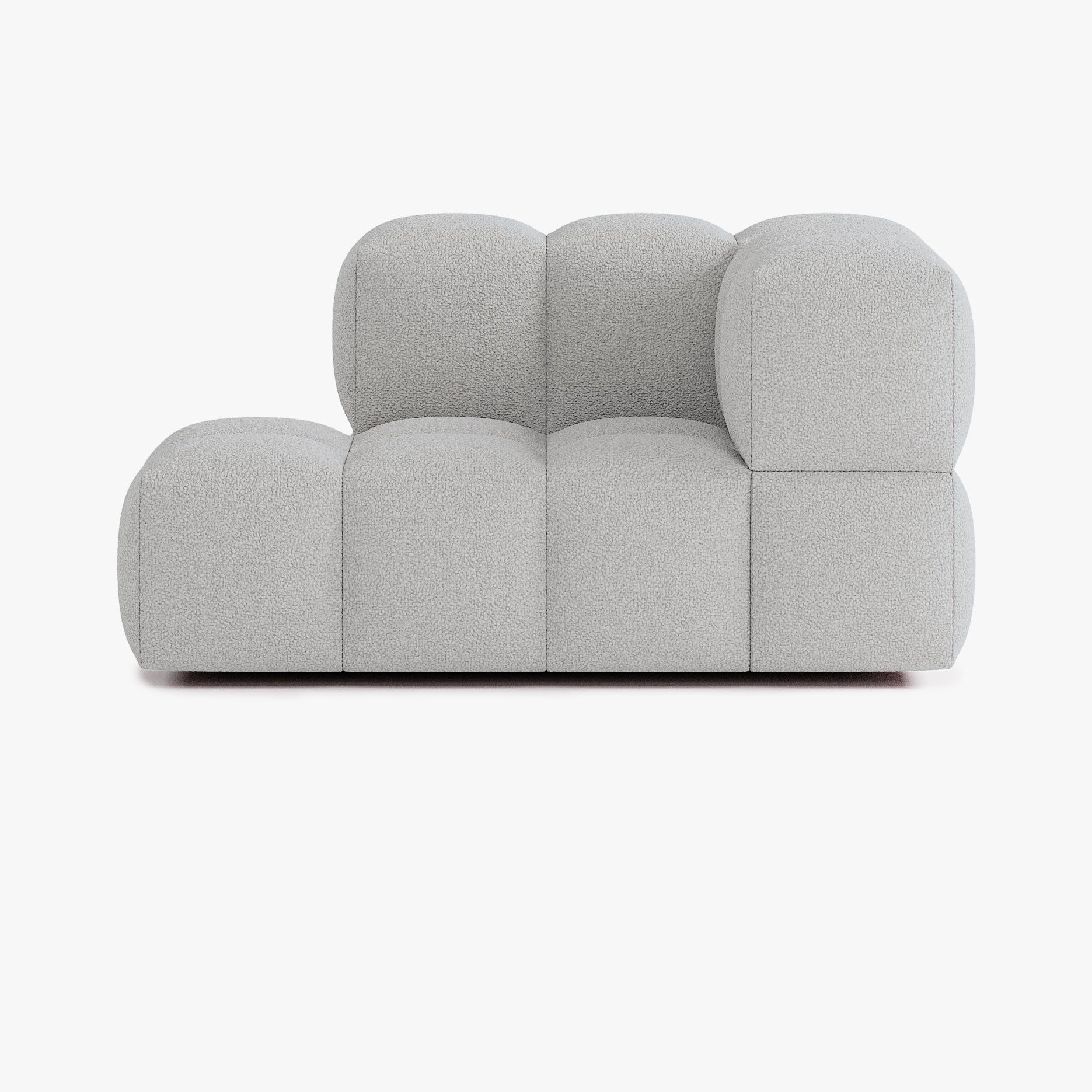 Sofa Leo, Zusammenstellung L4, 2 Sitzplätze, Armlehne rechts, Bezug E7