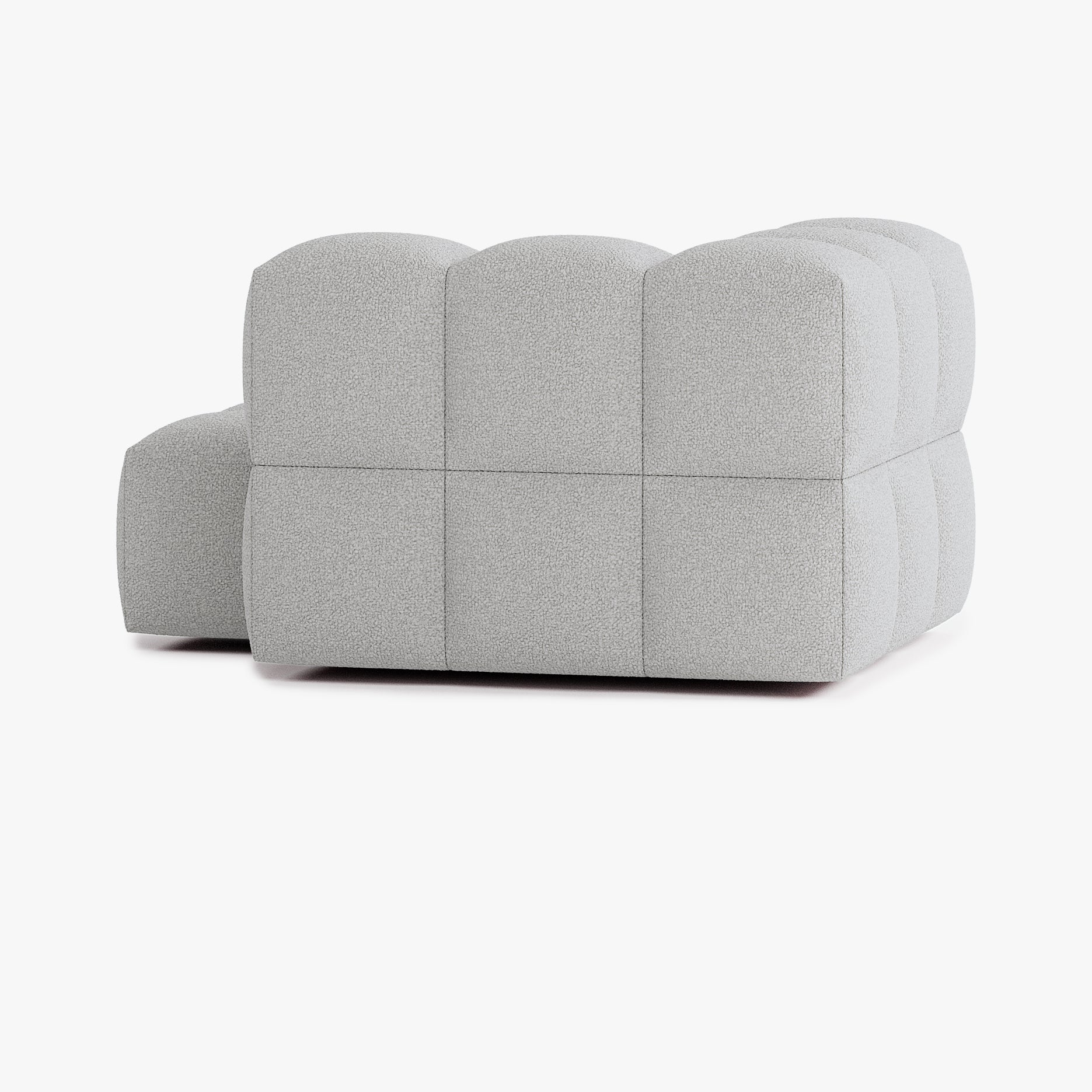 Sofa Leo, Zusammenstellung L4, 2 Sitzplätze, Armlehne links, Bezug E7