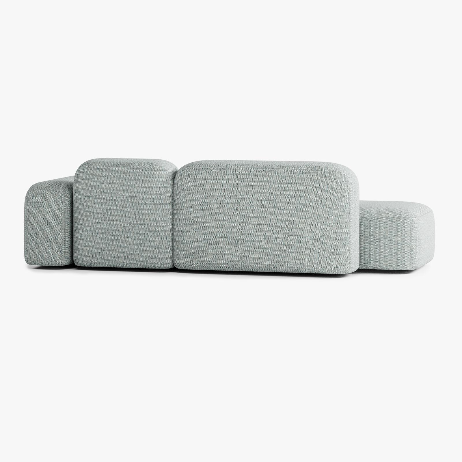 Sofa Max, Zusammenstellung A18, 3-Sitzer, Recamiere rechts, Bezug V4
