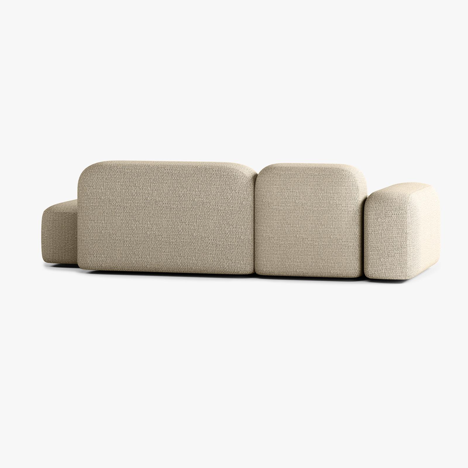Sofa Max, Zusammenstellung A18, 3-Sitzer, Recamiere links, Bezug V1
