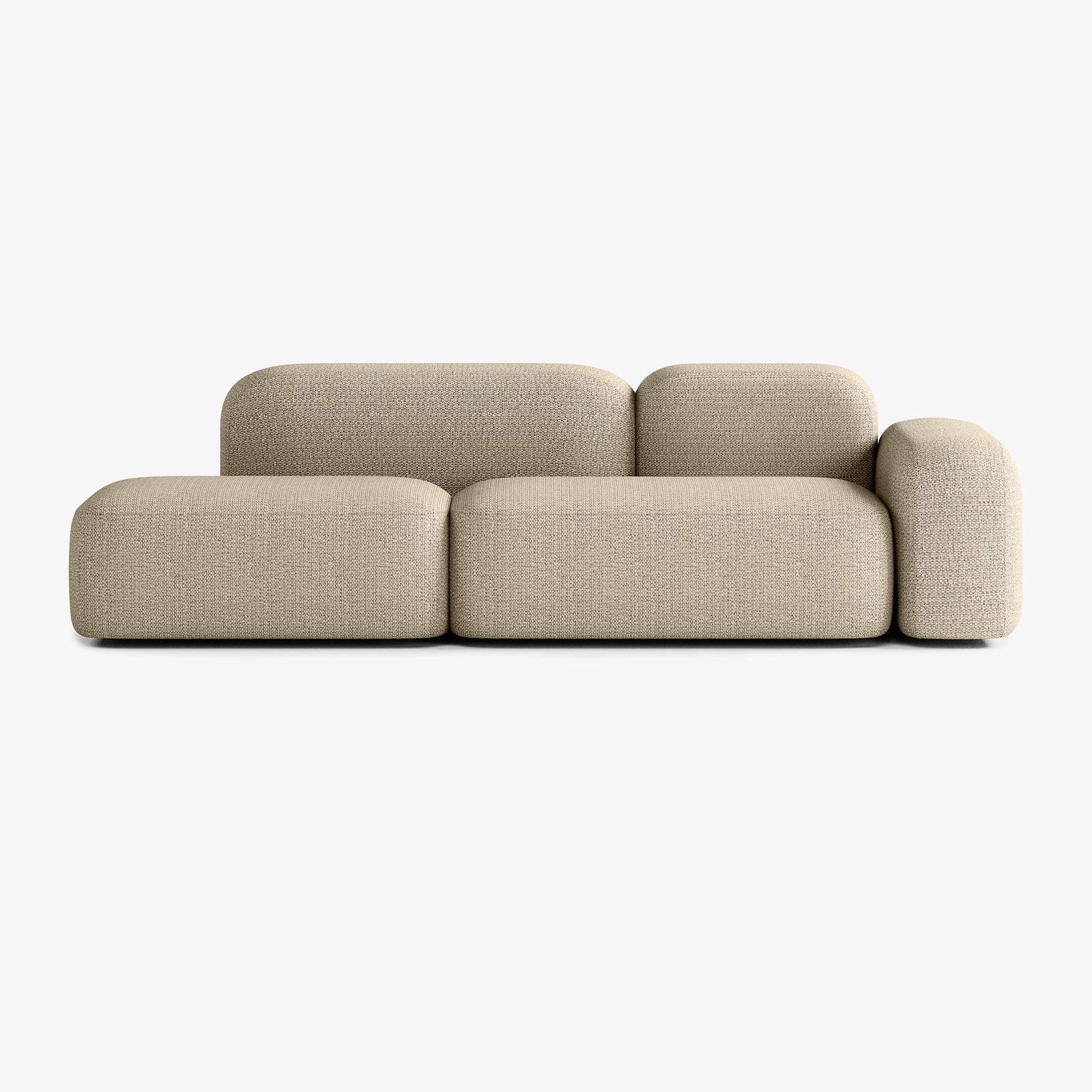 Max Sofa, Composition A19, 3 Seats, Right Armrest, Upholstery V1