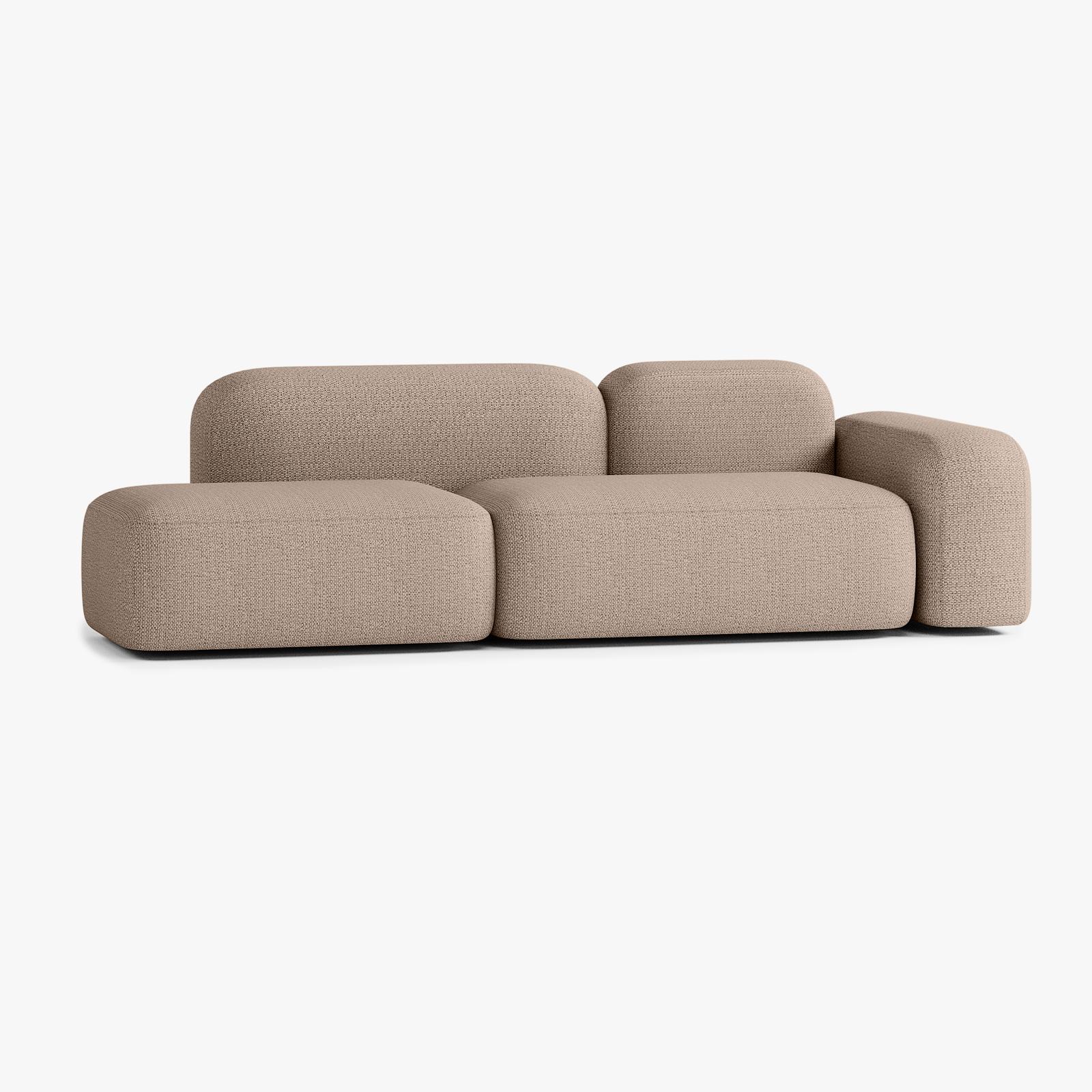 Max Sofa, Composition A19, 3 Seats, Right Armrest, Upholstery V3