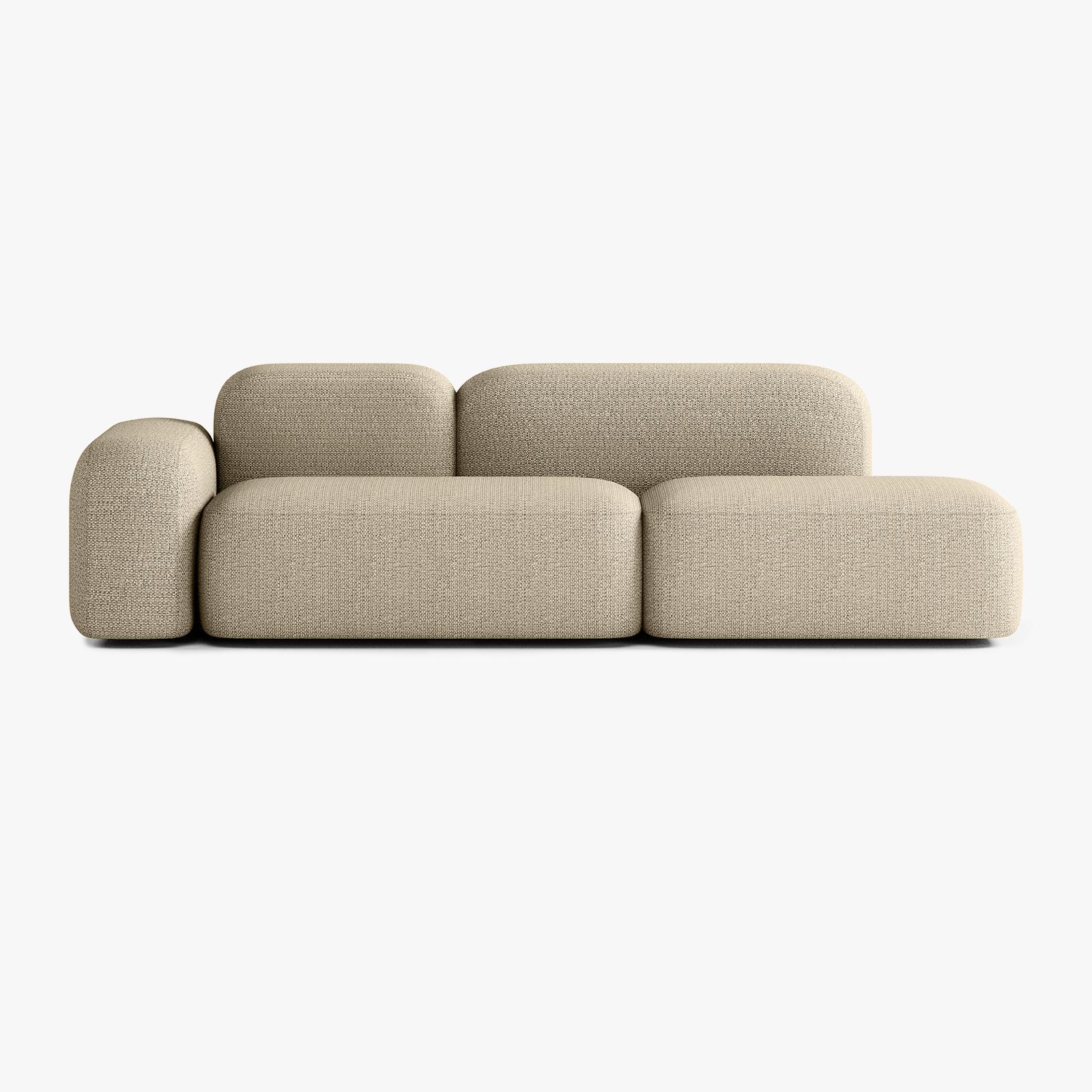 Max Sofa, Composition A19, 3 Seats, Left Armrest, Upholstery V1