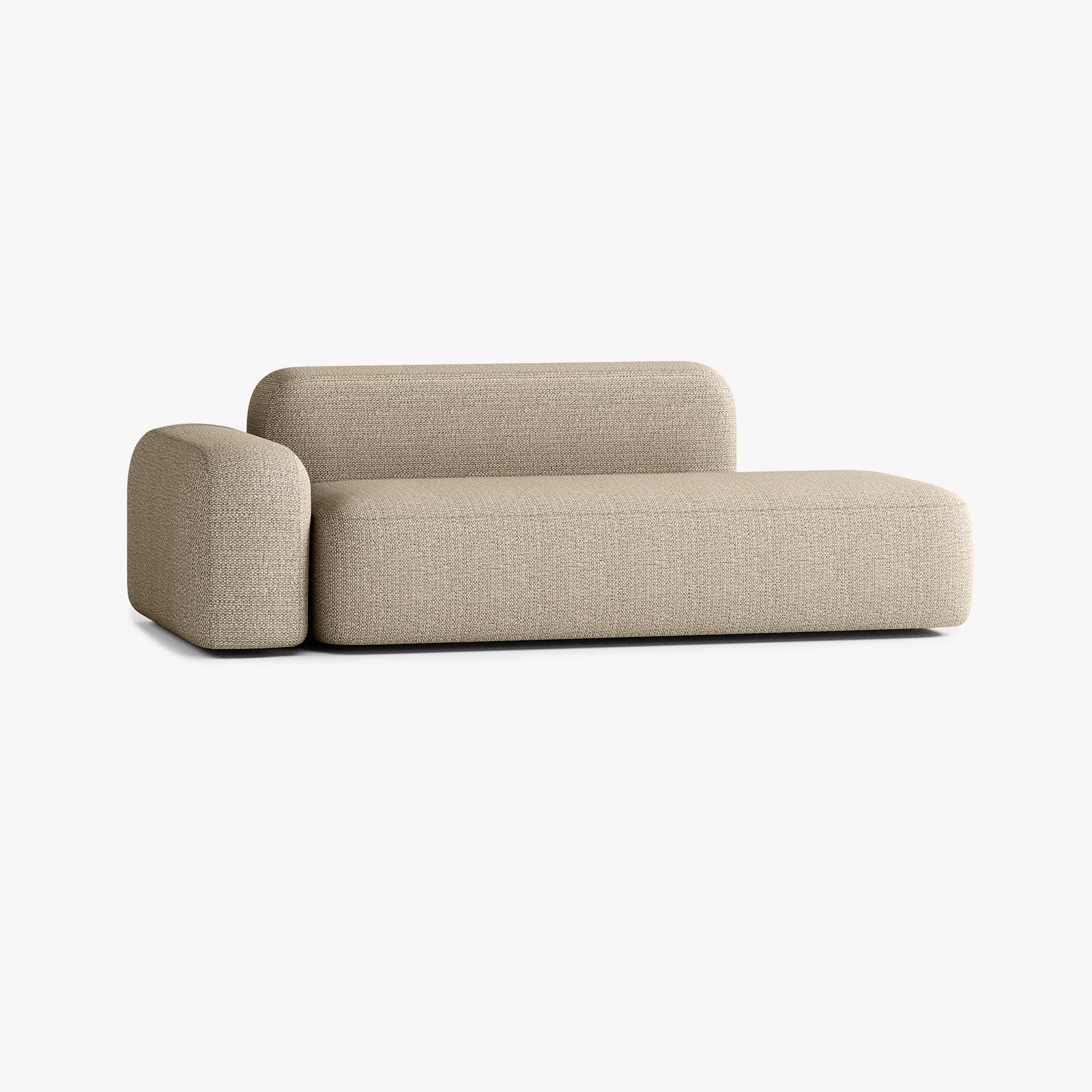 Sofa Max, Zusammenstellung A12, 3 Plätze, Armlehne links, Bezug V1