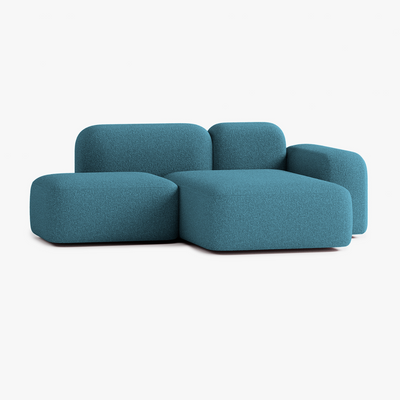 Sofa Max, Zusammenstellung A18, 2 Plätze, Chaiselongue rechts, Bezug E14