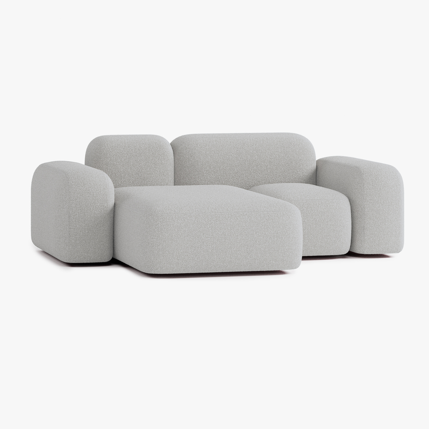 Divano Max, Composizione A20, 2 Posti, Penisola a Sinistra, Rivestimento E7