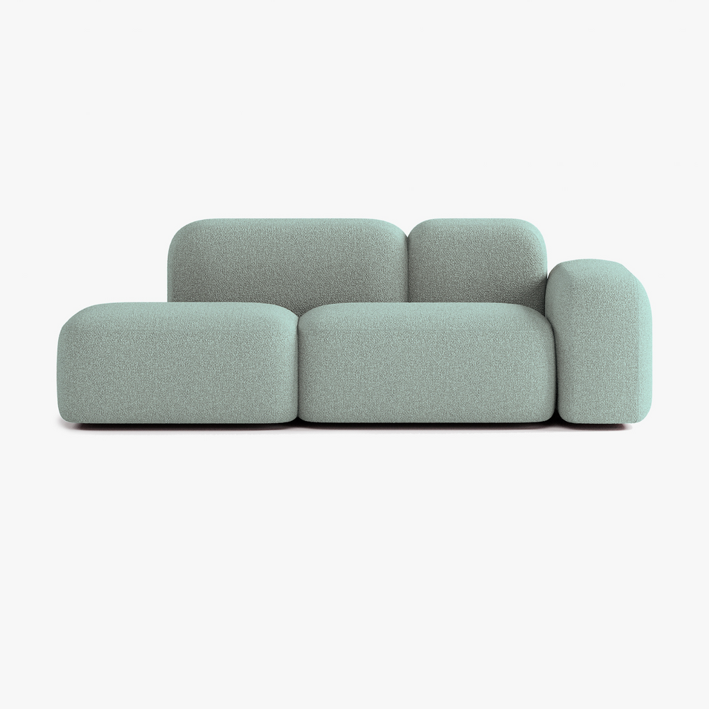 Max Sofa, Composition A19, 2 Seats, Right Armrest, Upholstery E13