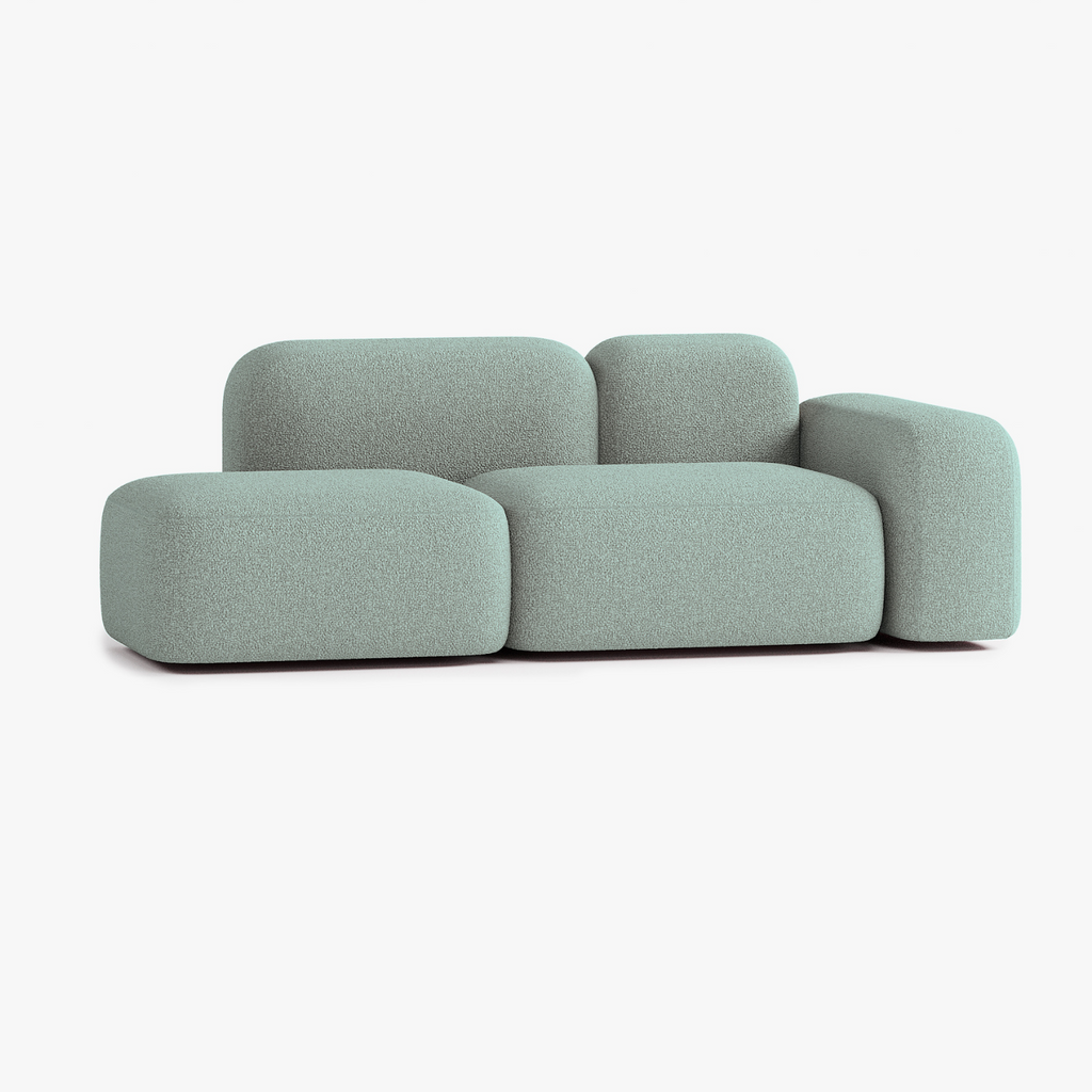 Max Sofa, Composition A19, 2 Seats, Right Armrest, Upholstery E13
