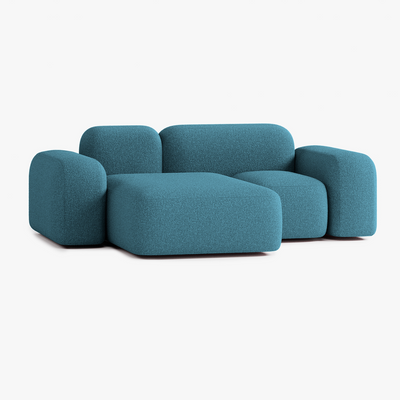 Sofa Max, Zusammenstellung A20, 2-Sitzer, Chaiselongue links, Bezug E14