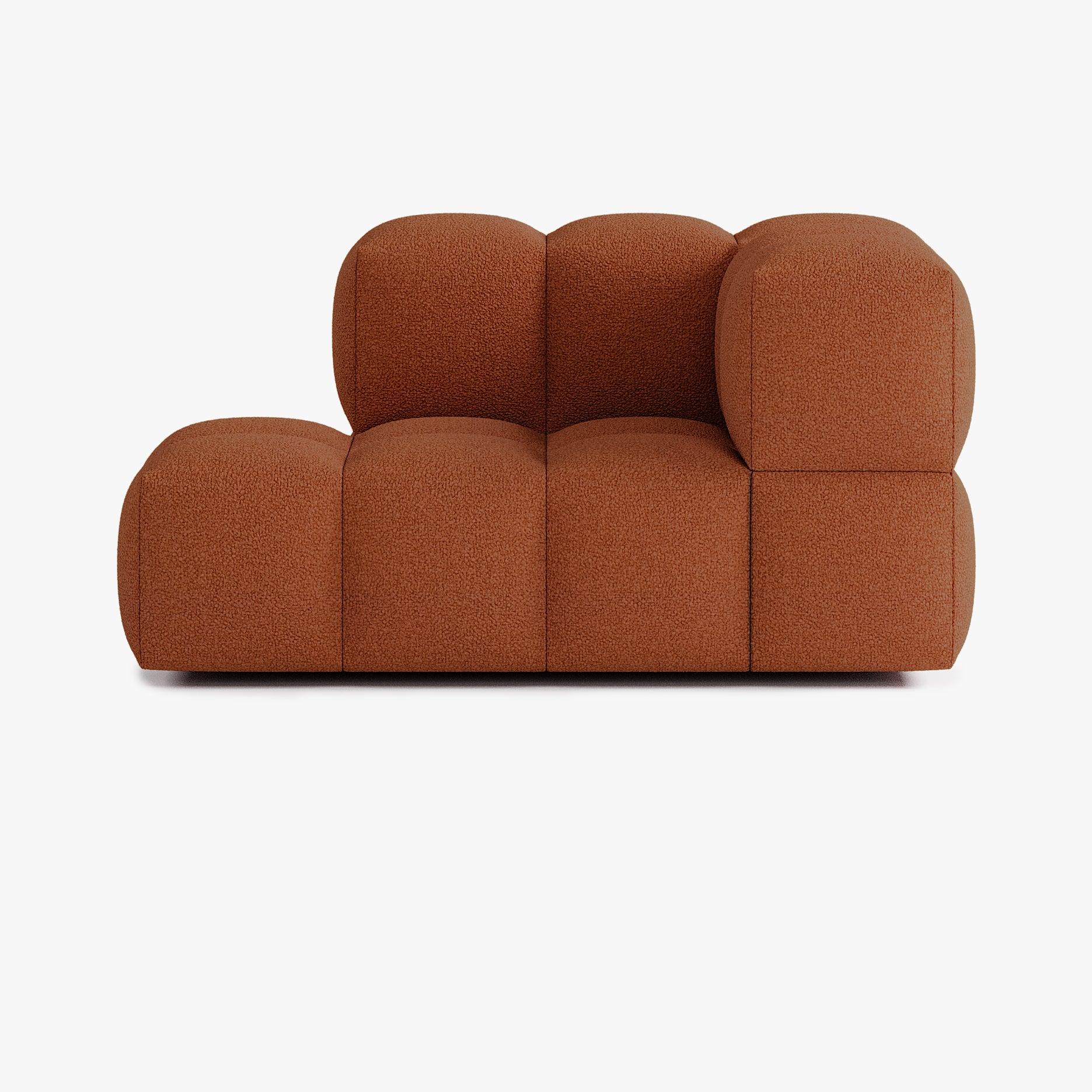 Sofa Leo, Zusammenstellung L4, 2 Sitzplätze, Armlehne rechts, Bezug E10