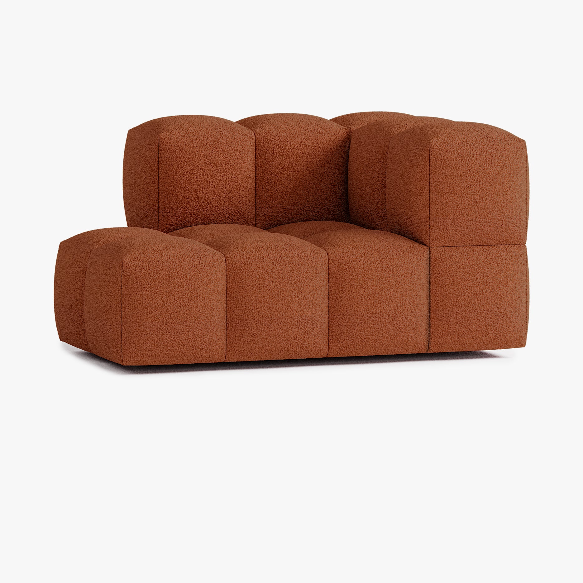 Sofa Leo, Zusammenstellung L4, 2 Sitzplätze, Armlehne rechts, Bezug E10