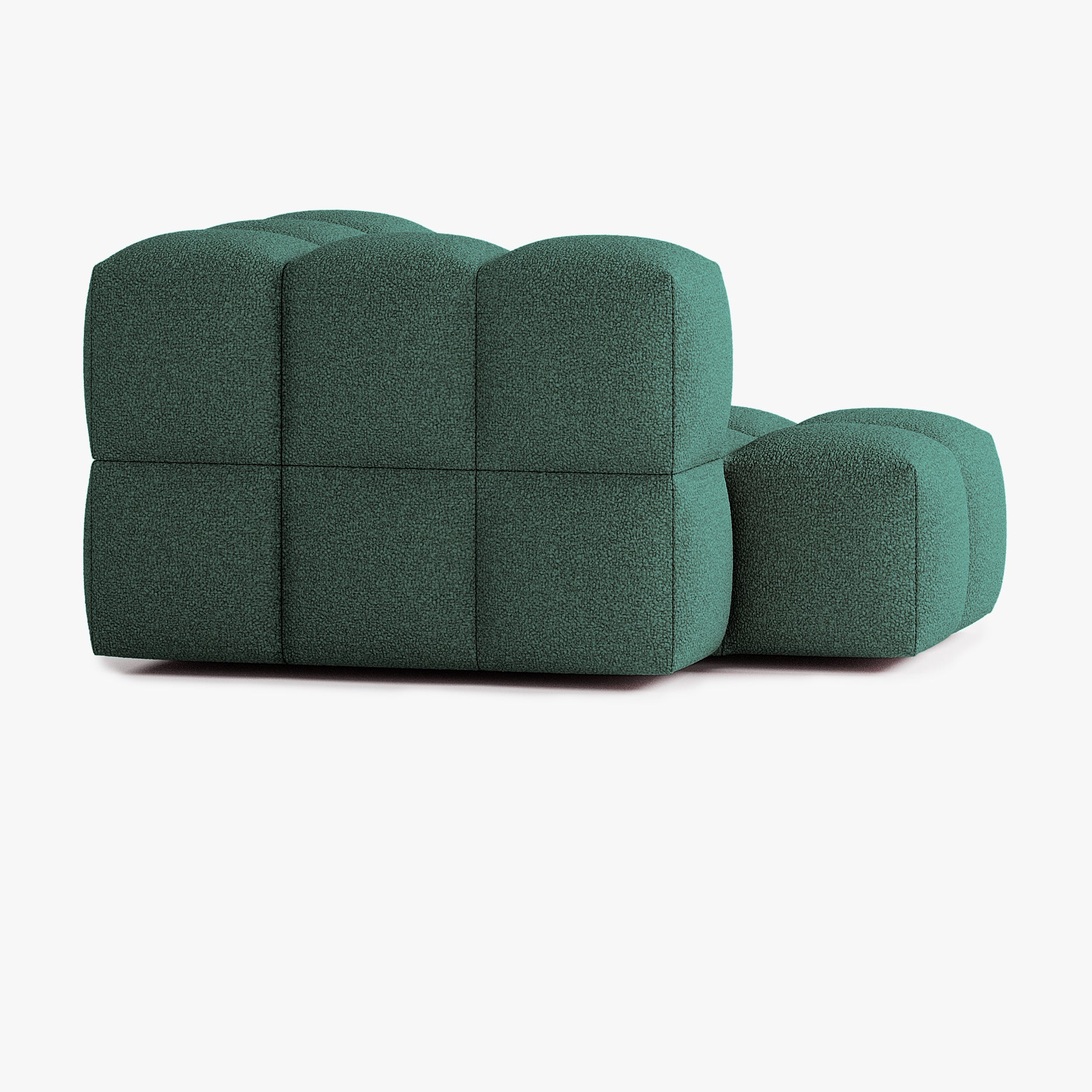 Sofa Leo, Zusammenstellung L4, 2 Sitzplätze, Armlehne rechts, Bezug E12