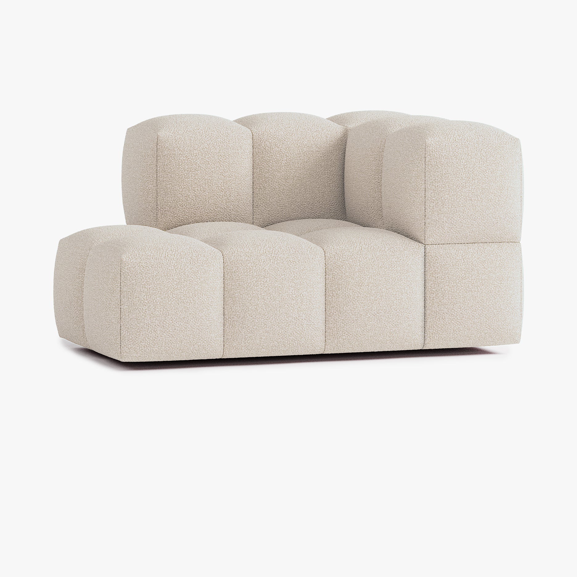 Sofa Leo, Zusammensetzung L4, 2 Plätze, Armlehne rechts, Bezug E2