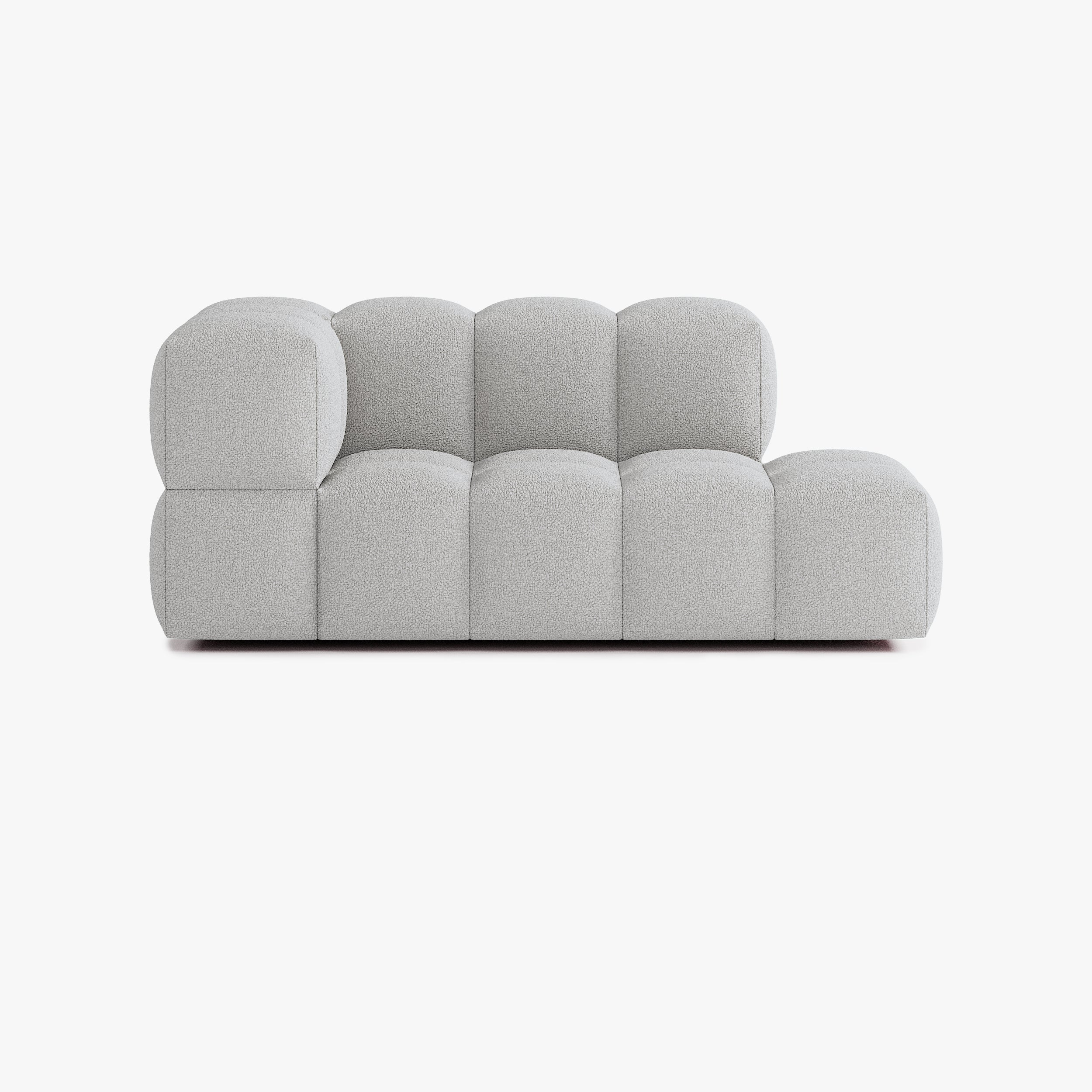 Sofa Leo, Zusammenstellung L4, 3 Sitzplätze, Armlehne links, Bezug E7