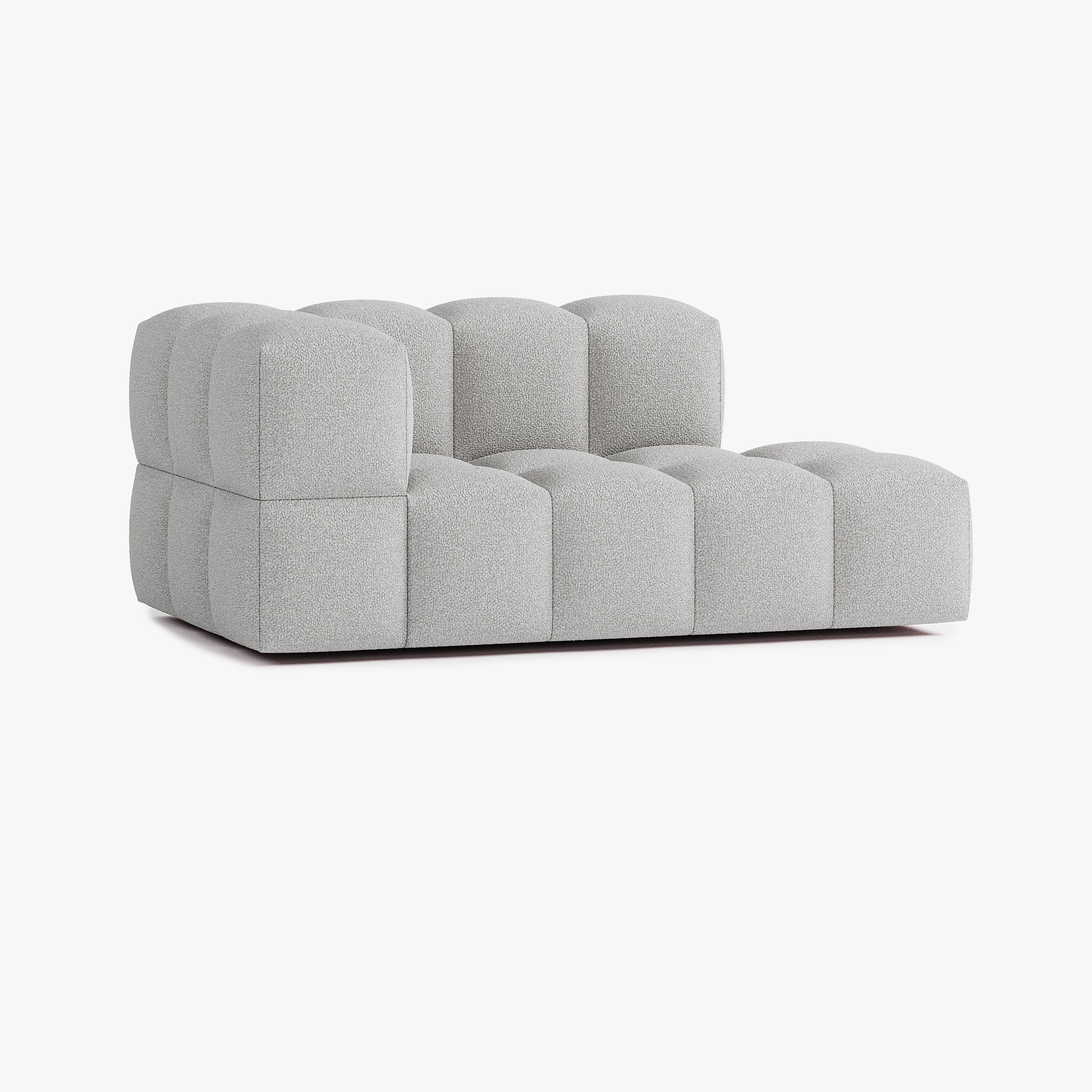Sofa Leo, Zusammenstellung L4, 3 Sitzplätze, Armlehne links, Bezug E7