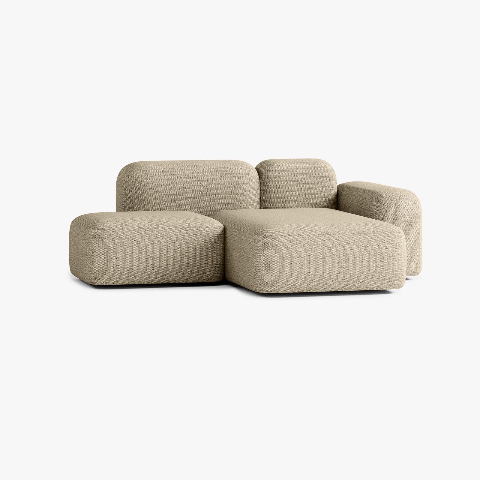 Max Sofa, Composition A18, 2 Seater, Peninsula on the Right, V1 Upholstery