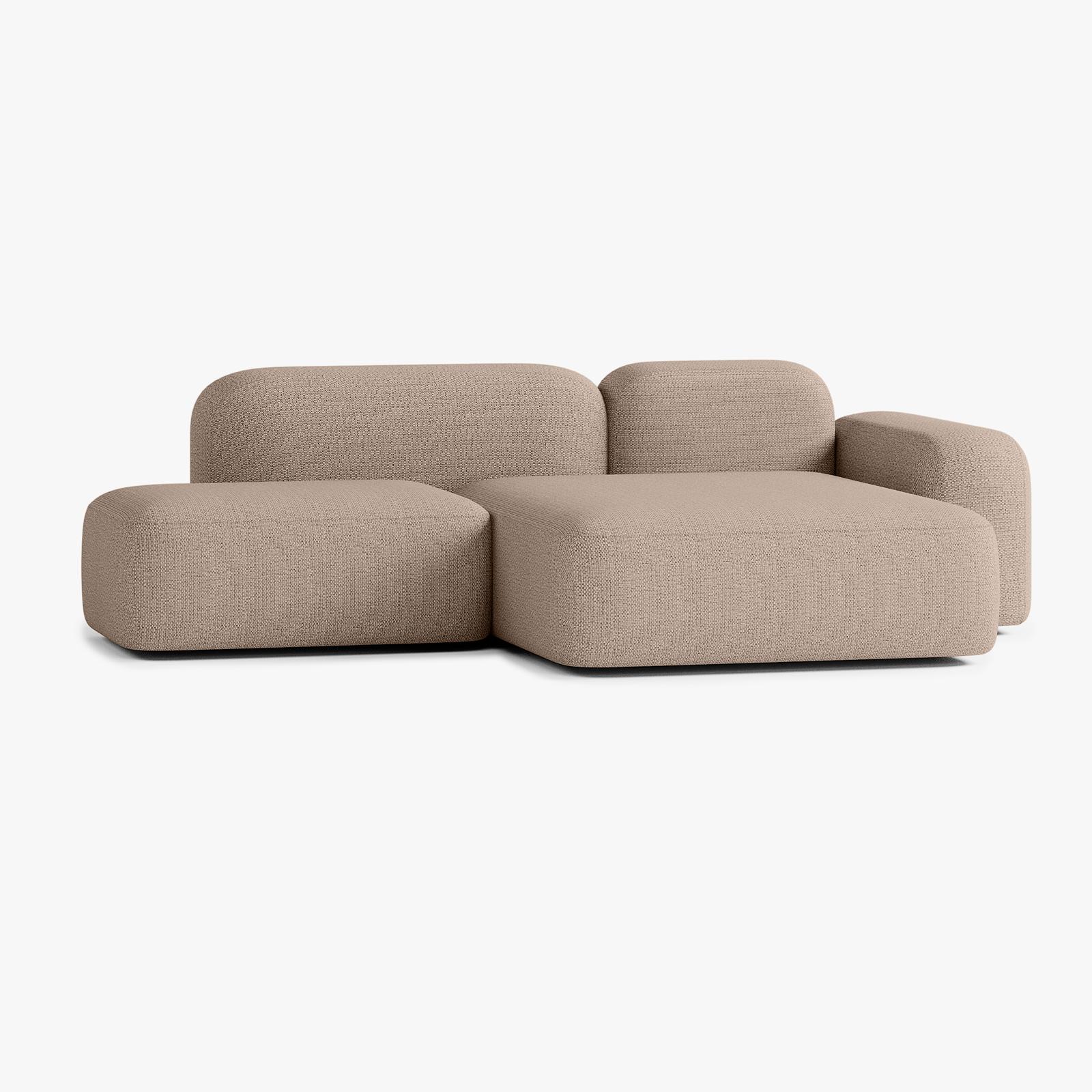 Max Sofa, Composition A18, 3 Seater, Peninsula on the Right, V3 Upholstery