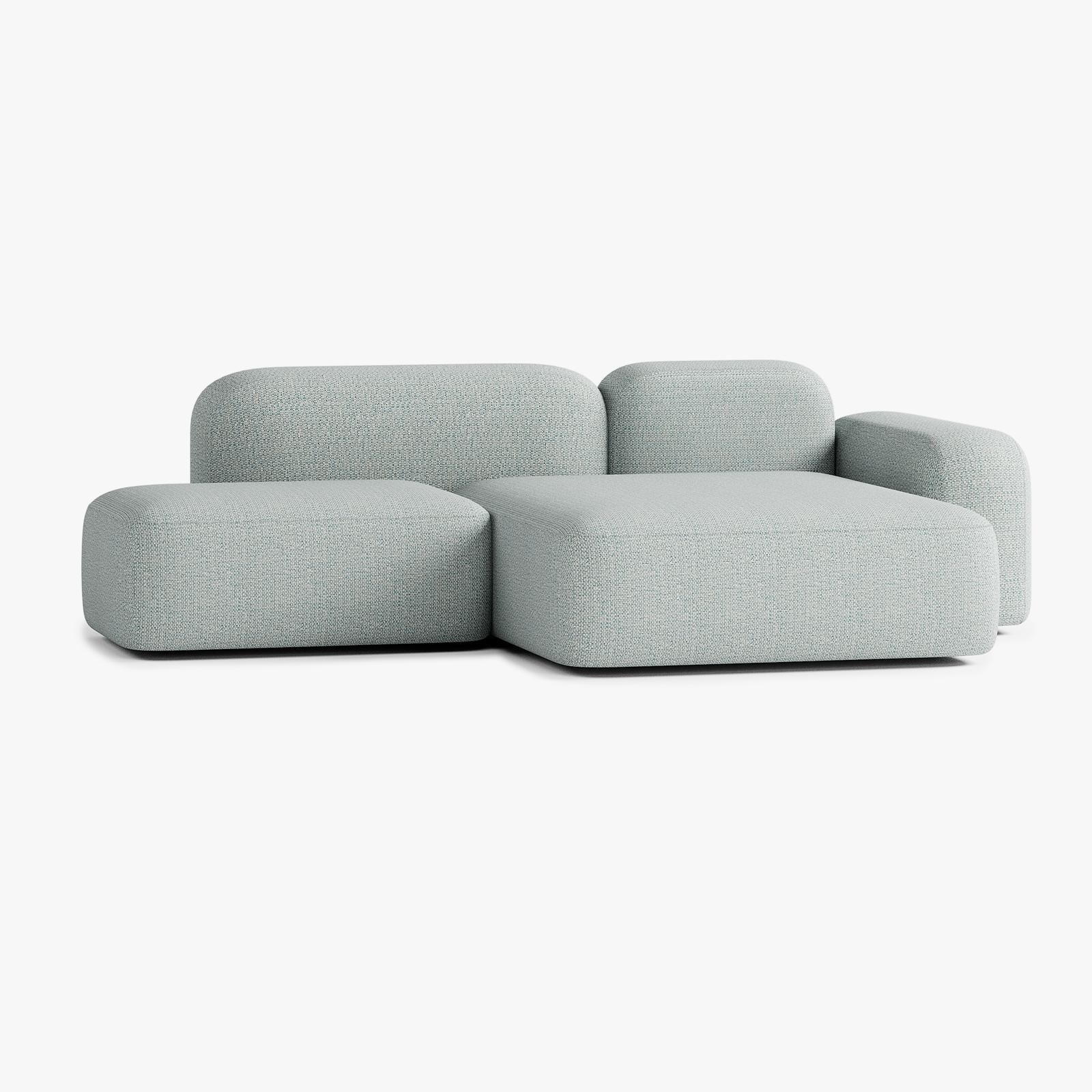 Sofa Max, Zusammenstellung A18, 3-Sitzer, Recamiere rechts, Bezug V4