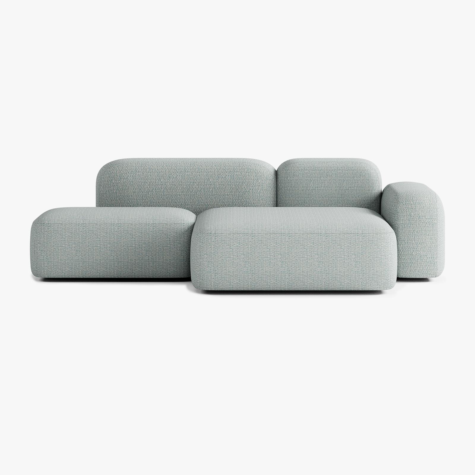 Sofa Max, Zusammenstellung A18, 3-Sitzer, Recamiere rechts, Bezug V4