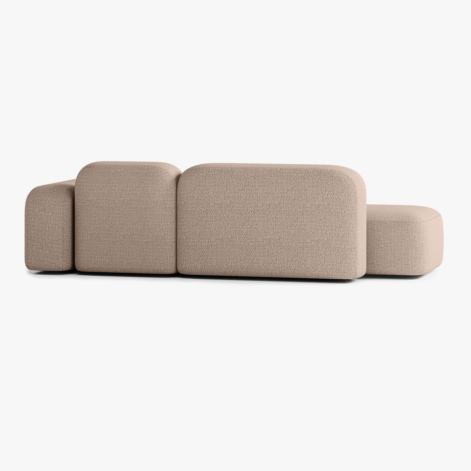 Max Sofa, Composition A18, 3 Seater, Peninsula on the Right, V3 Upholstery