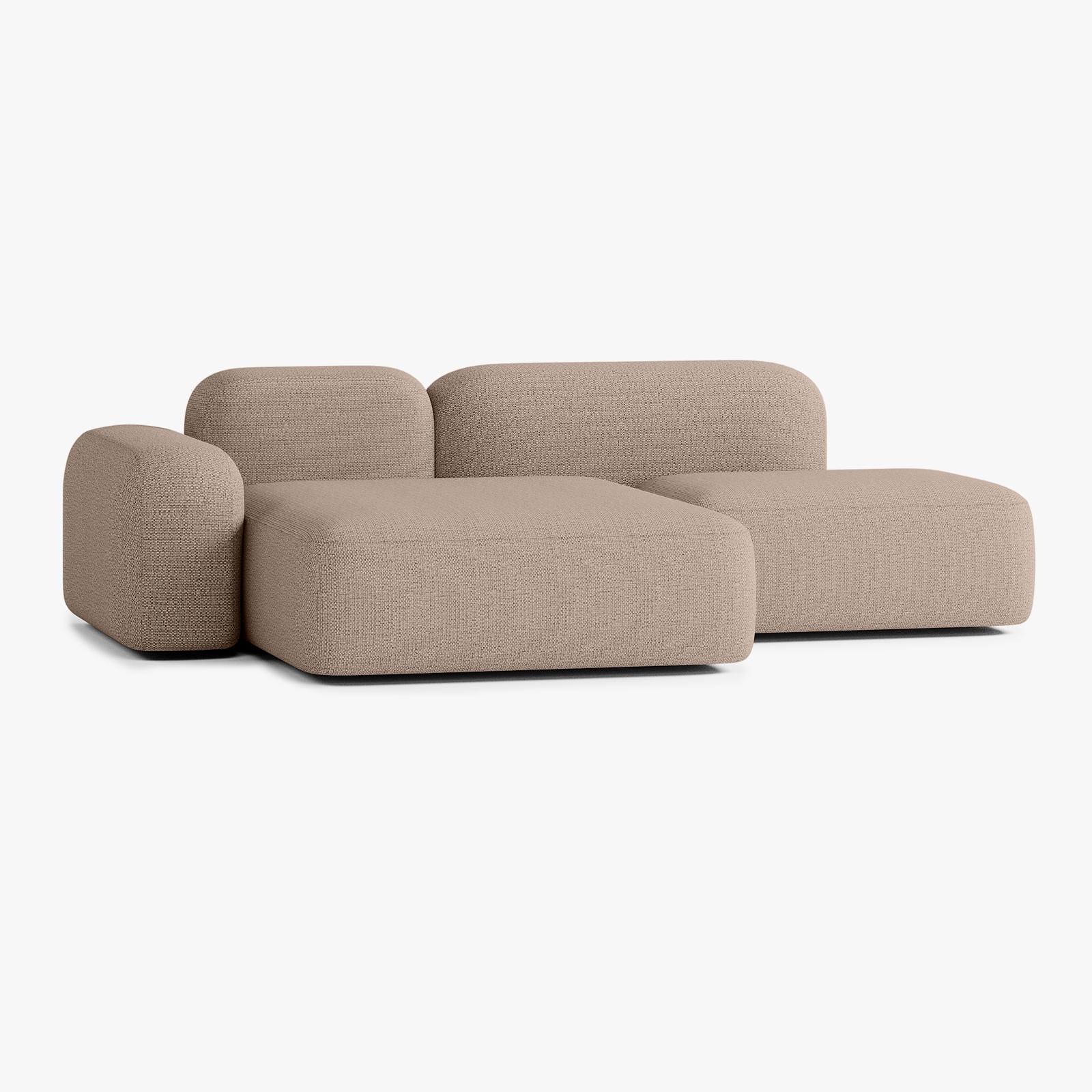 Sofa Max, Zusammenstellung A18, 3-Sitzer, Recamiere links, Bezug V3