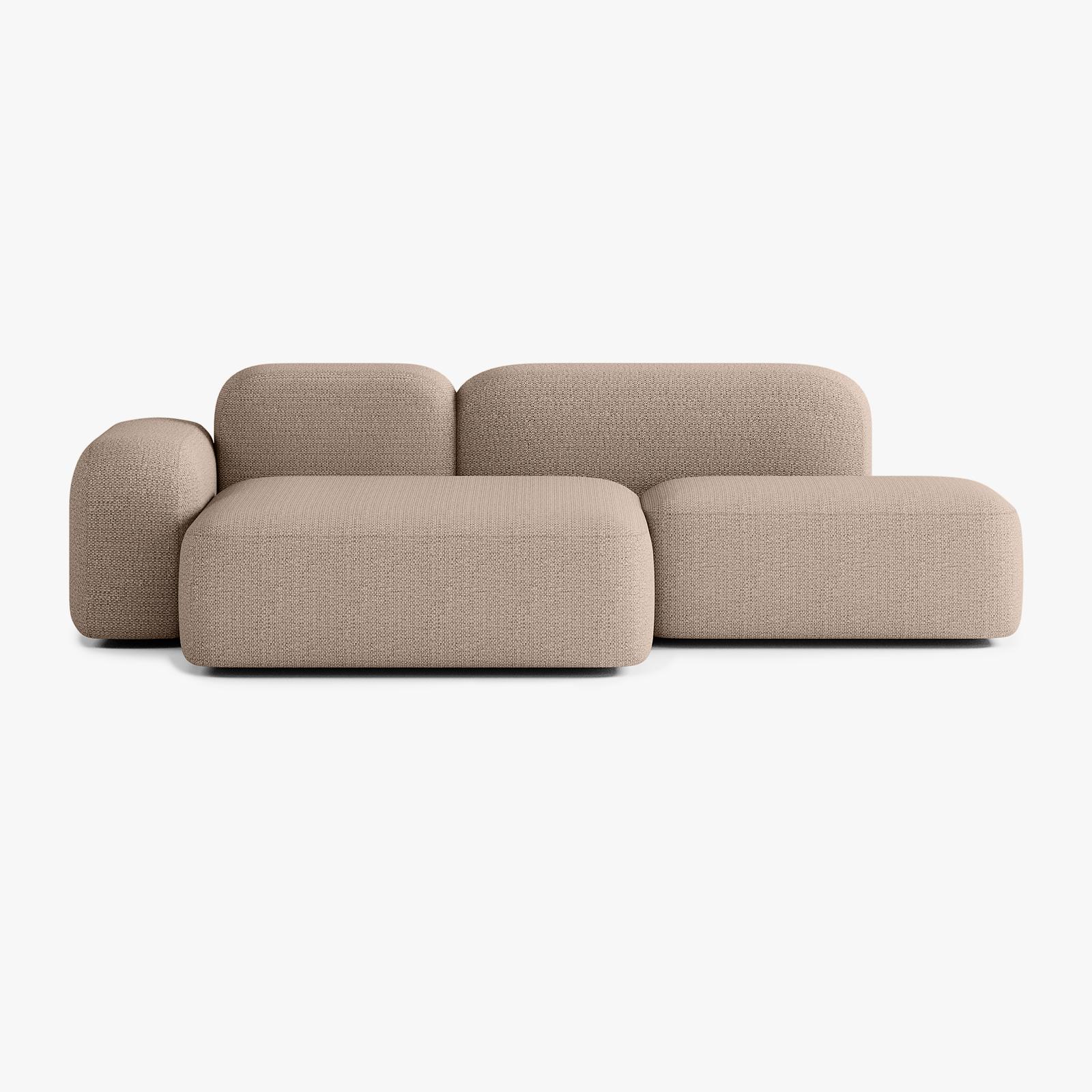 Divano Max, Composizione A18, 3 Posti, Penisola a Sinistra, Rivestimento V3