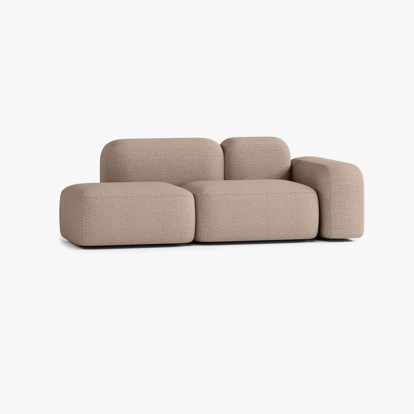Max Sofa, Composition A19, 2 Seats, Right Armrest, Upholstery V3