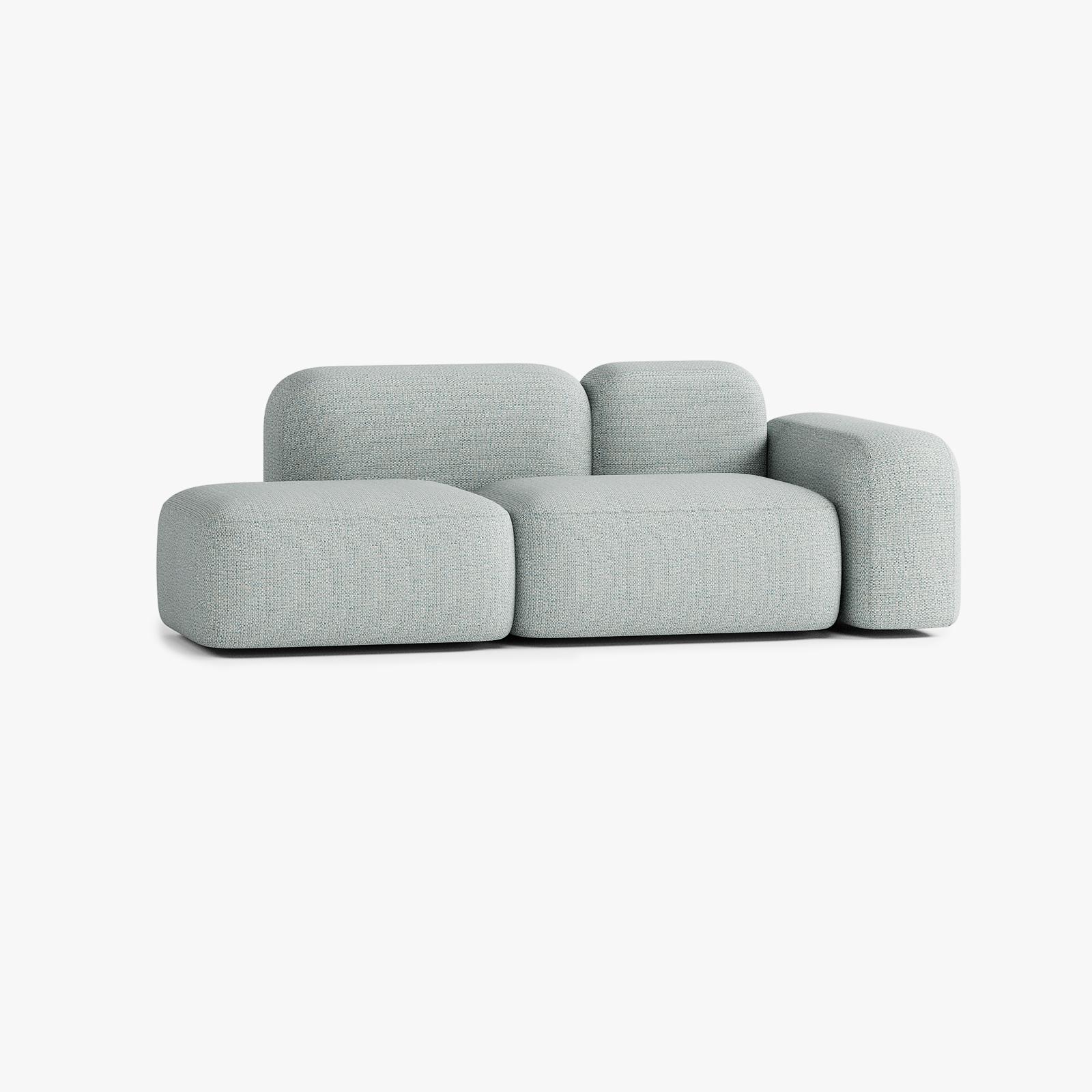 Max Sofa, Composition A19, 2 Seats, Right Armrest, Upholstery V4