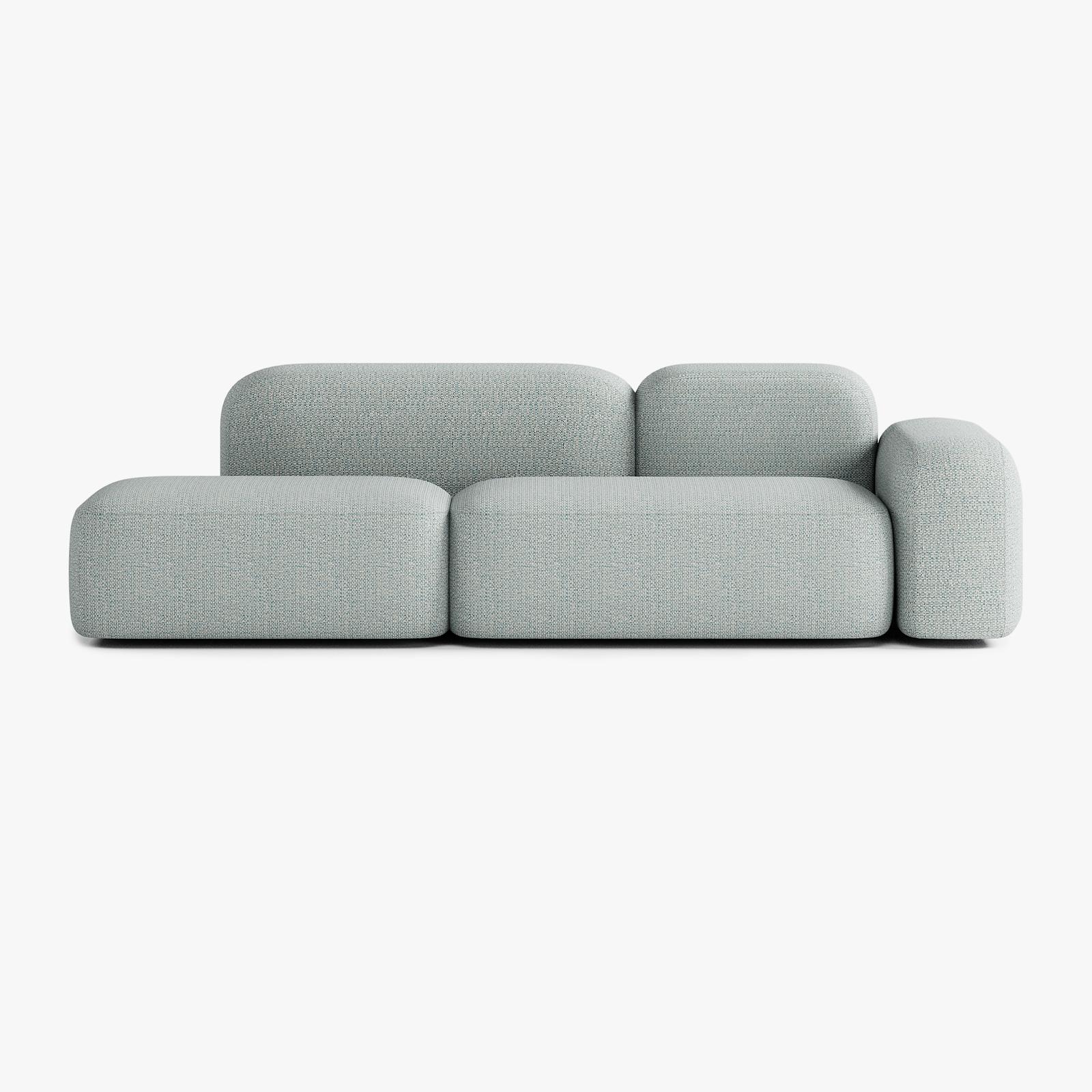 Max Sofa, Composition A19, 3 Seater, Right Armrest, V4 Upholstery
