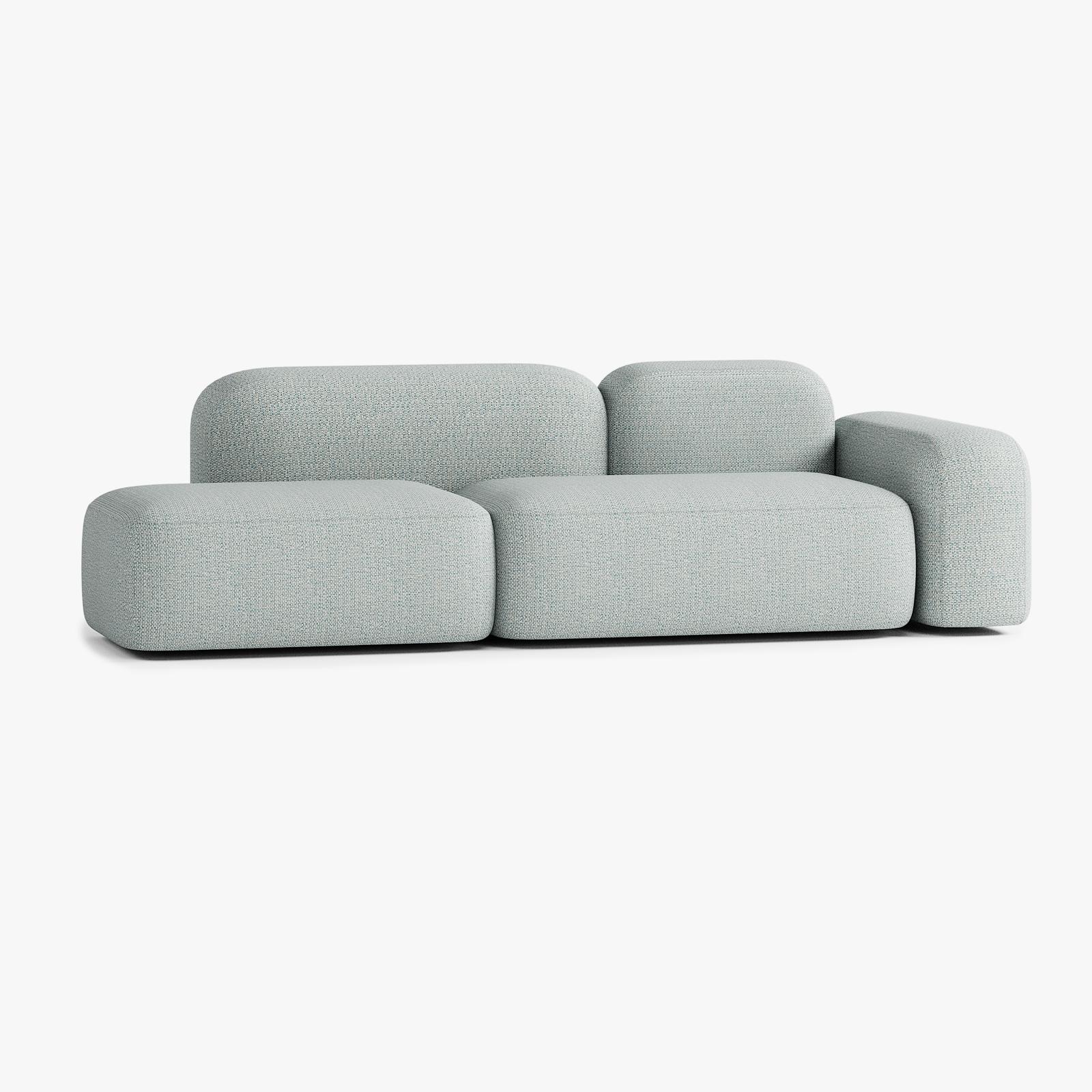 Max Sofa, Composition A19, 3 Seater, Right Armrest, V4 Upholstery