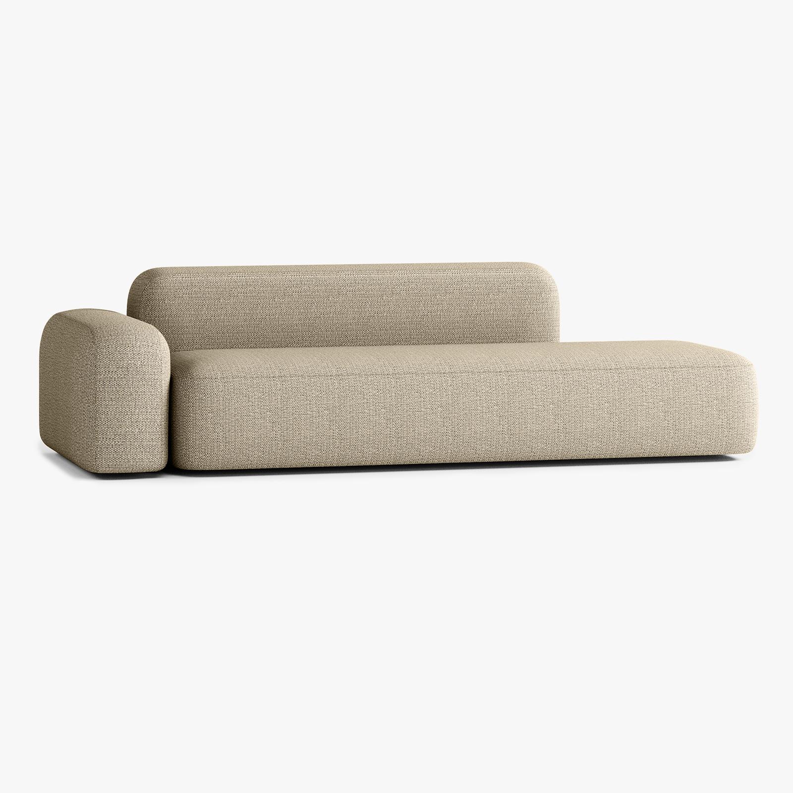 Divano Max, Composizione A12, 4 Posti, Bracciolo a Sinistra, Rivestimento V1