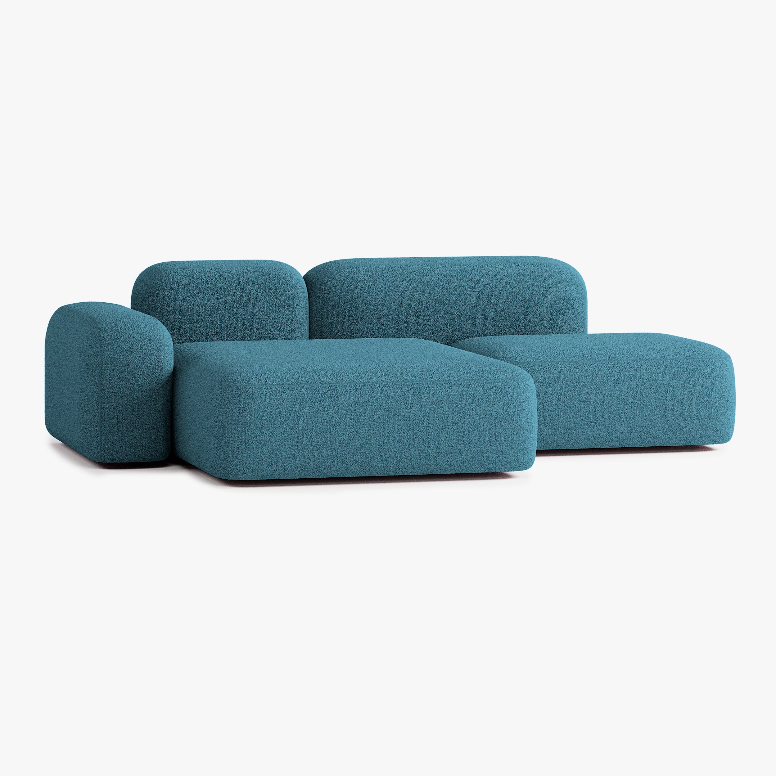 Divano Max, Composizione A18, 3 Posti, Penisola a Sinistra, Rivestimento E14