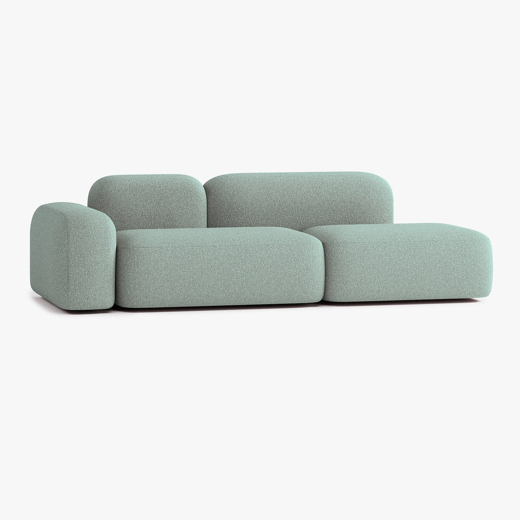Max Sofa, Composition A19, 3 Seats, Left Armrest, Upholstery E13