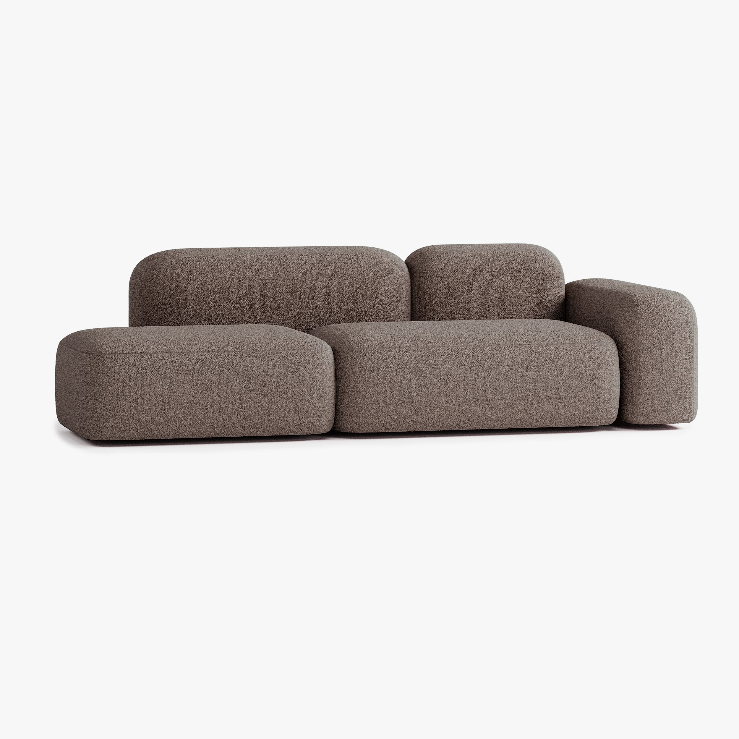 Max Sofa, Composition A19, 3 Seats, Right Armrest, Upholstery E5