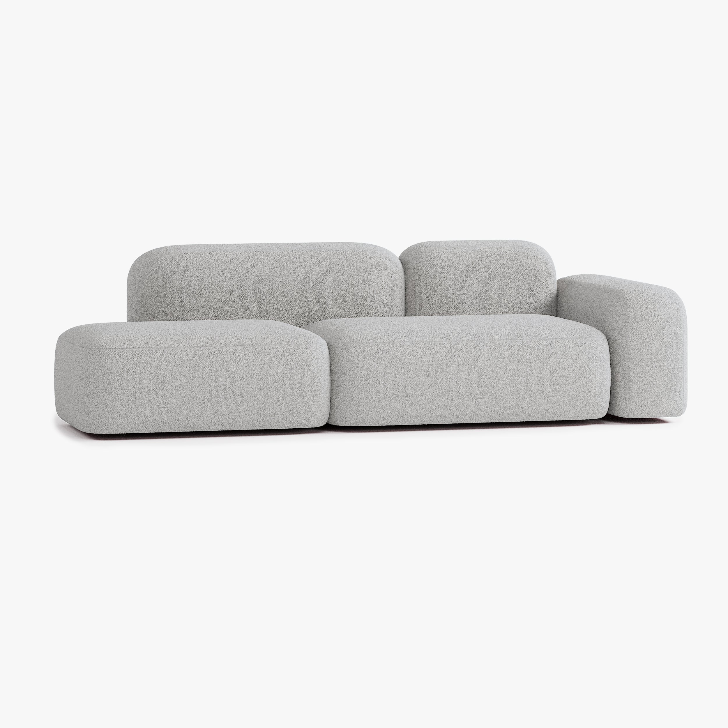 Max Sofa, Composition A19, 3 Seats, Right Armrest, Upholstery E7