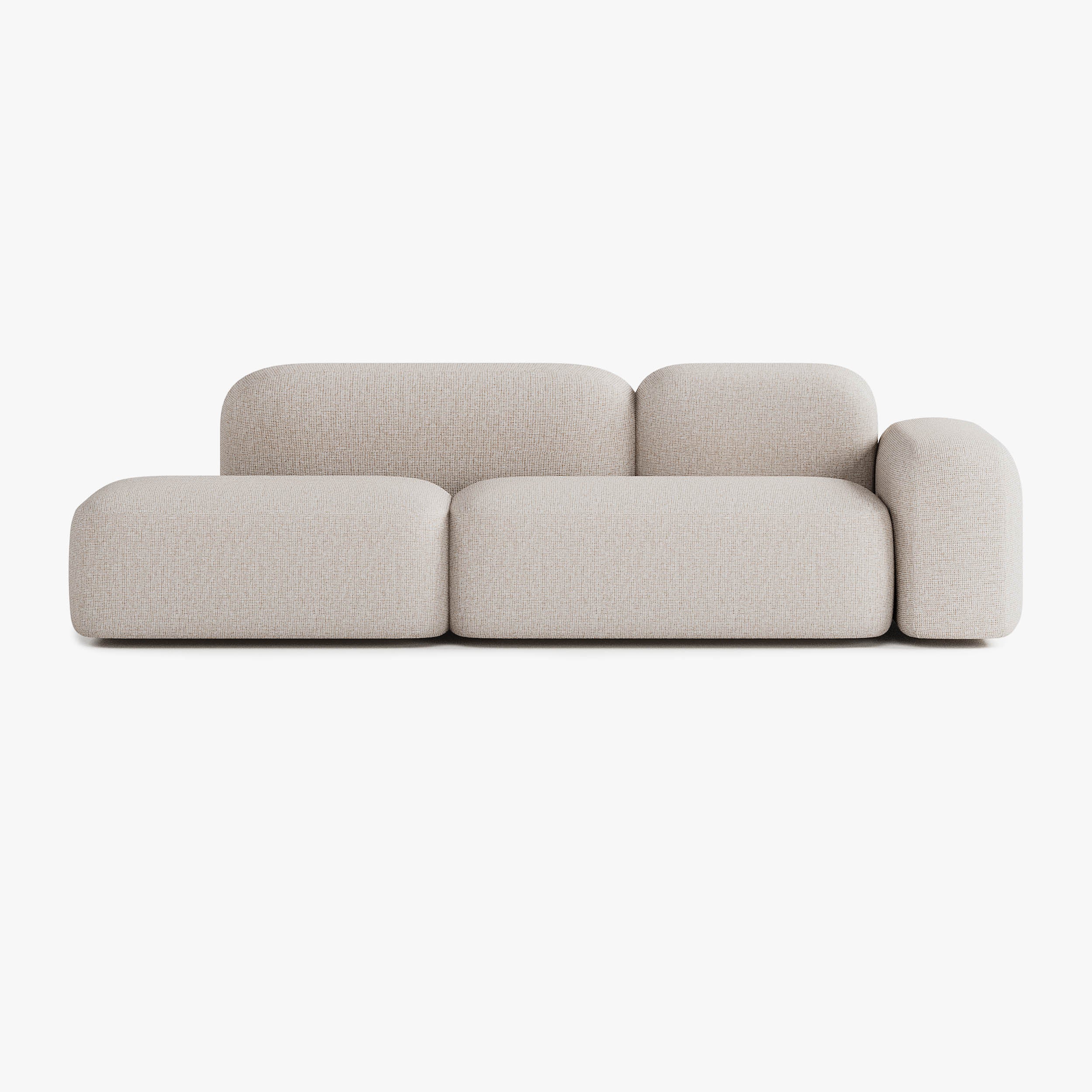 Max Sofa, Composition A19, 3 Seater, Right Armrest, S12 Upholstery