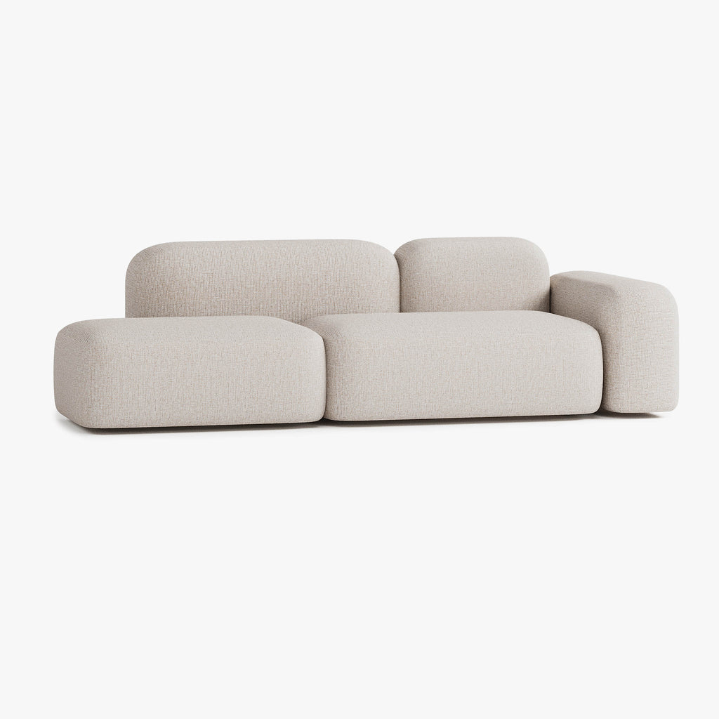 Max Sofa, Composition A19, 3 Seats, Right Armrest, Upholstery S12