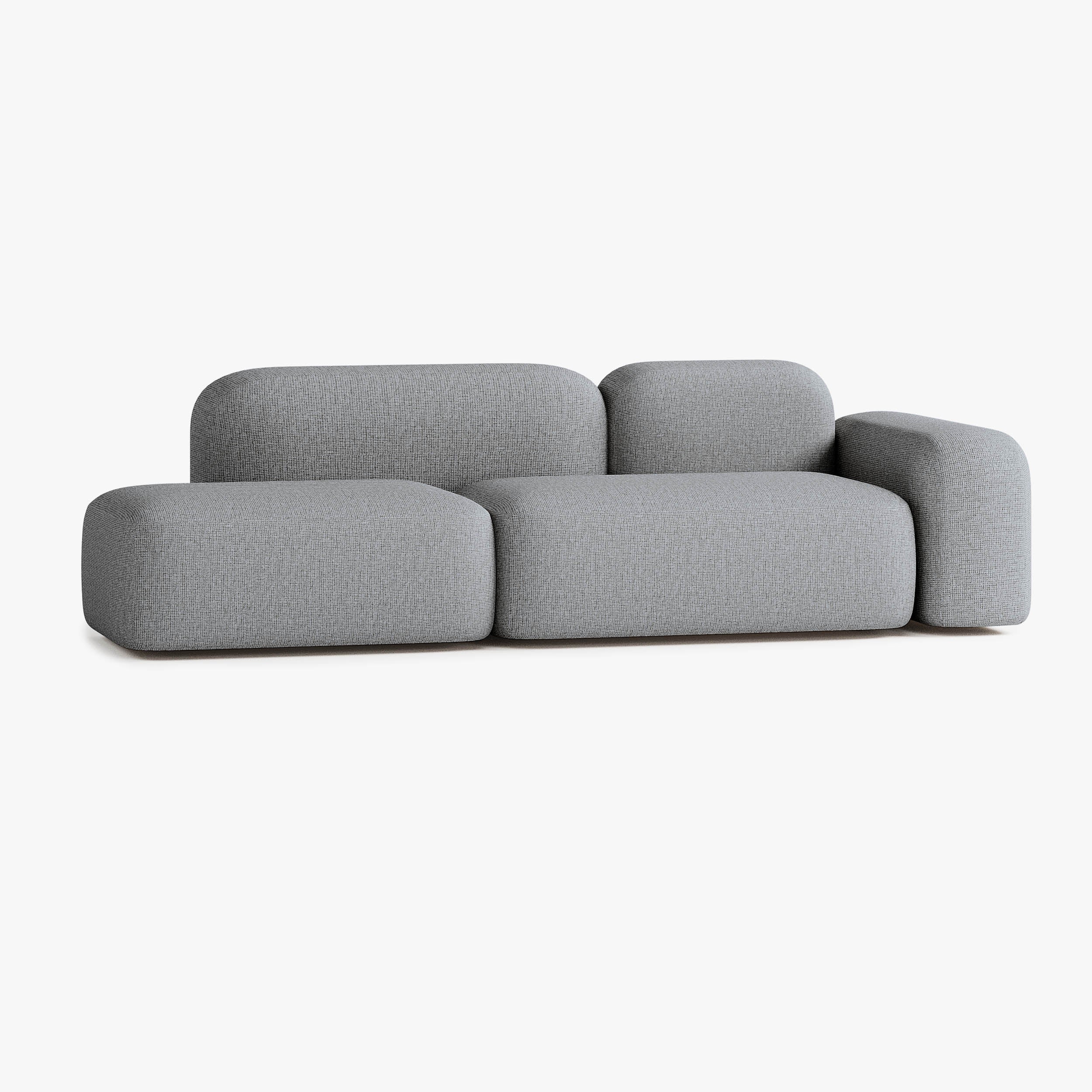 Sofa Max, Zusammensetzung A19, 3 Plätze, Armlehne rechts, Bezug S13